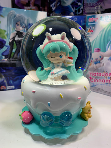 Hatsune Miku Musical Snow Globe 3D Crystal Ball, Music Box with Colorful LED Light (17cm)