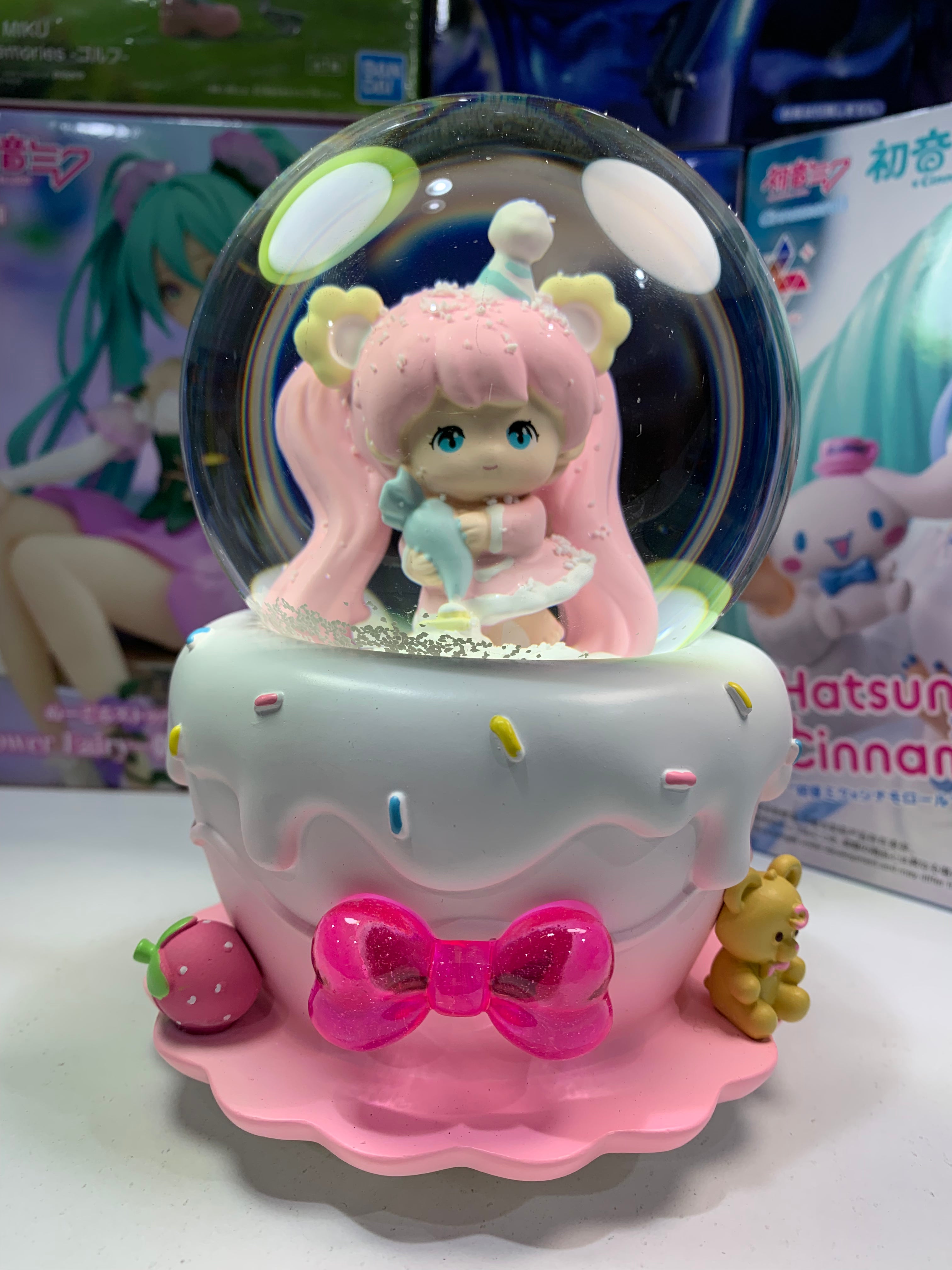 Hatsune Miku: Sakura Miku Musical Snow Globe 3D Crystal Ball, Music Box with Colorful LED Light (17cm)