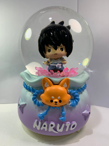 Naruto: Sasuke Musical Snow Globe 3D Crystal Ball, Music Box with Colorful LED Light (17cm)