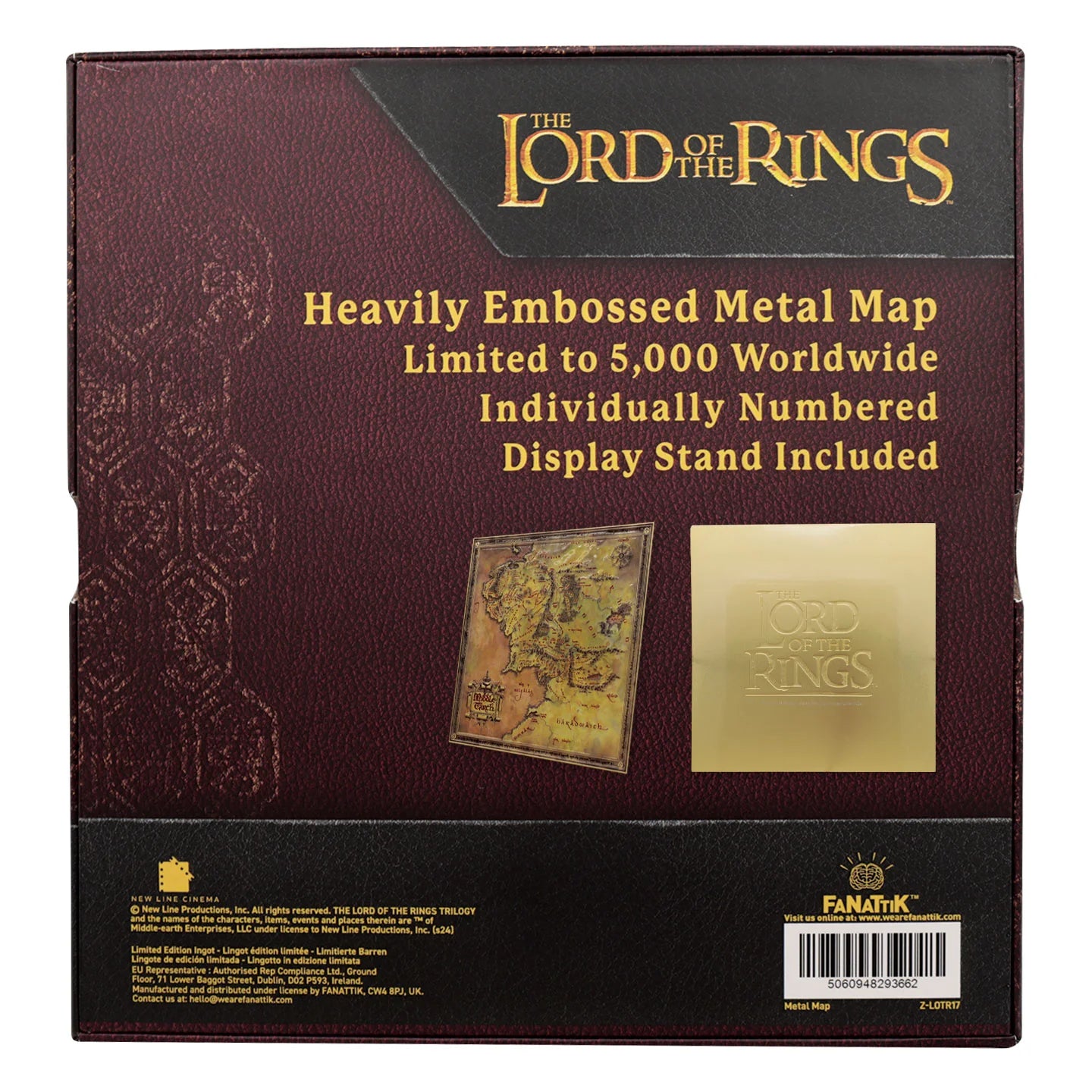 Official The Lord of the Rings - Limited Edition Metal Map of Middle-Earth