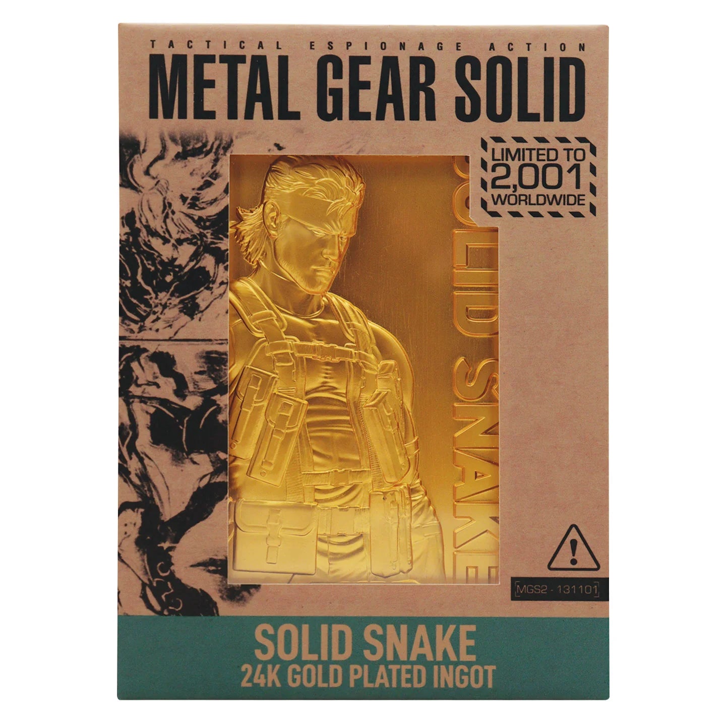 Official Metal Gear Solid 2 - 24k Gold Plated Snake Ingot