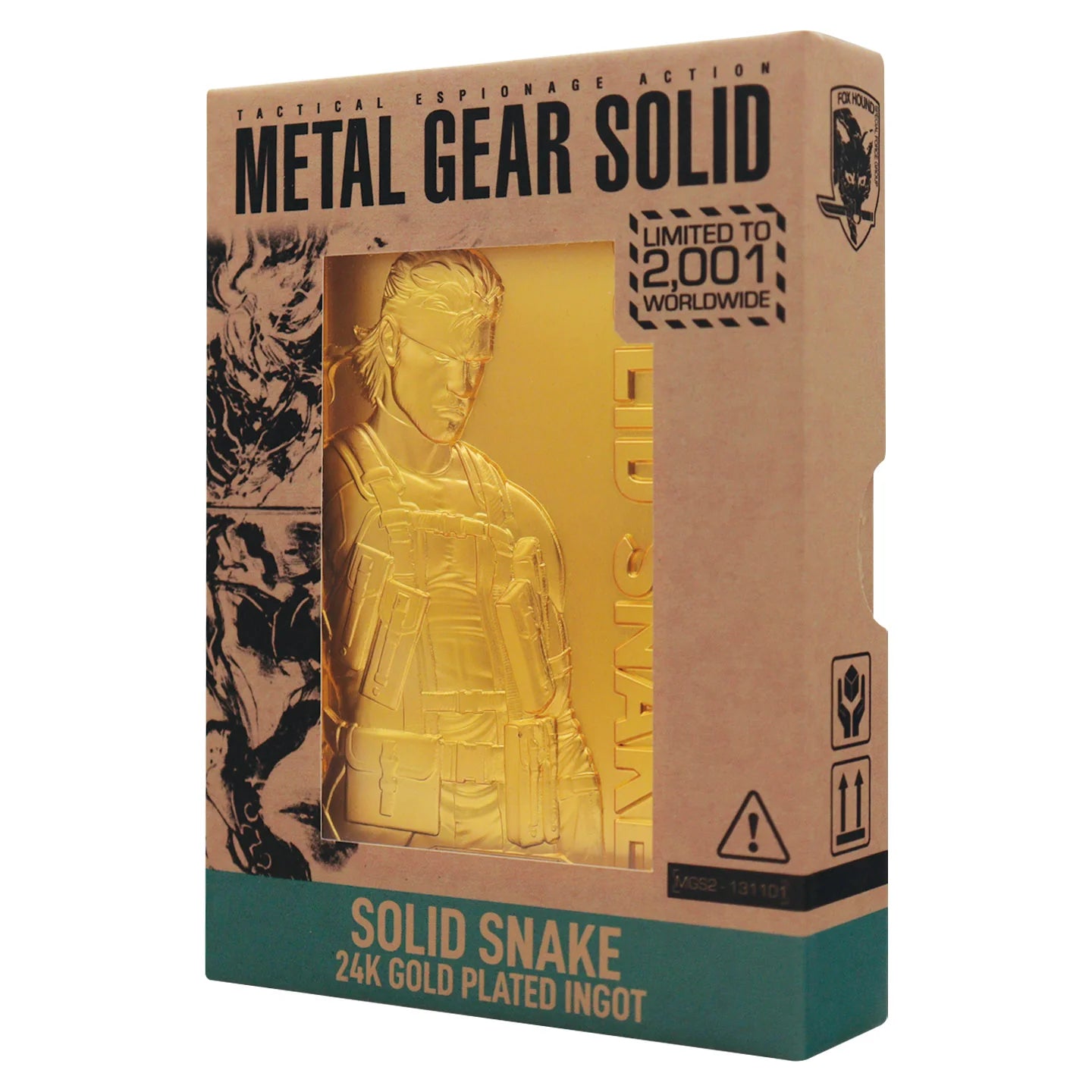 Official Metal Gear Solid 2 - 24k Gold Plated Snake Ingot