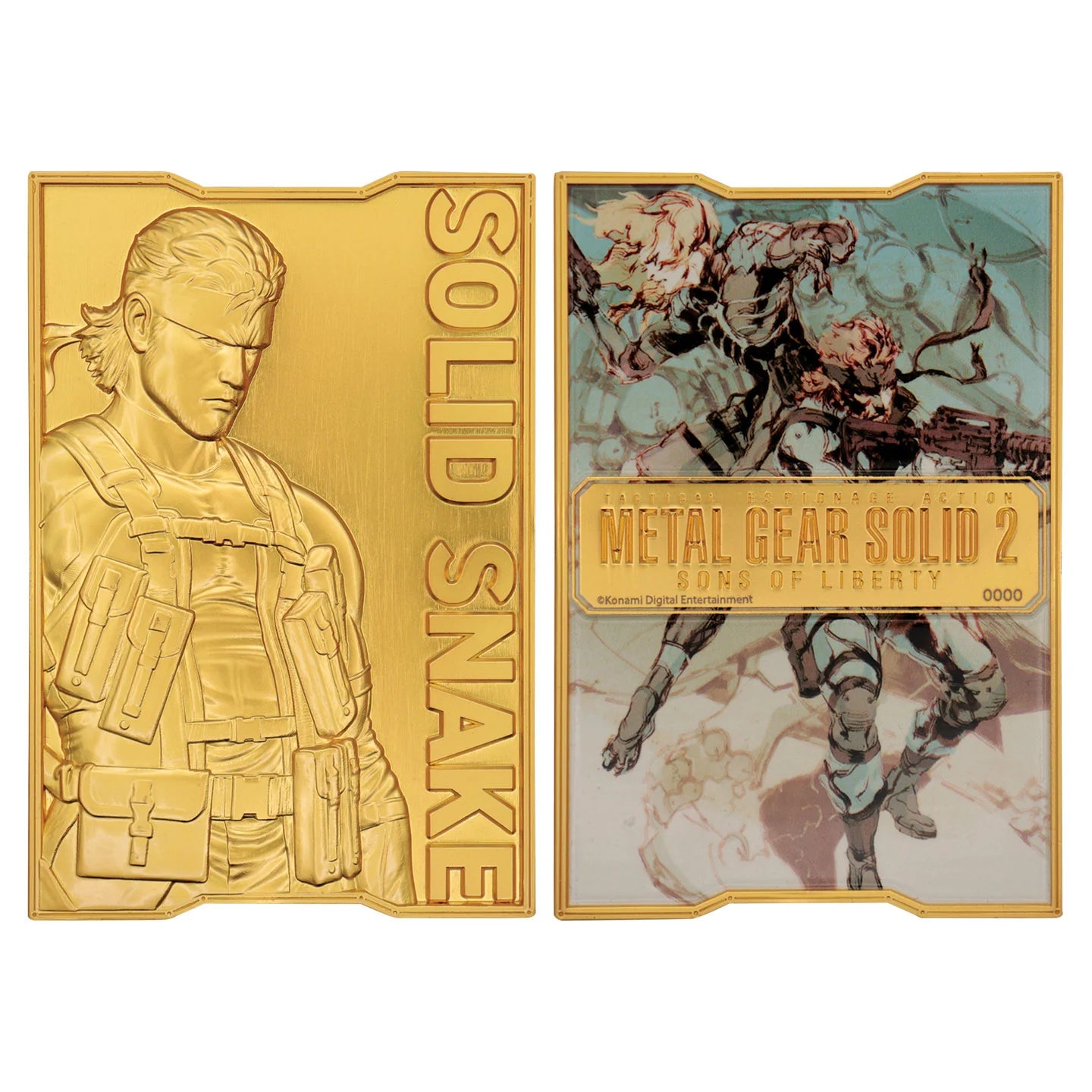 Official Metal Gear Solid 2 - 24k Gold Plated Snake Ingot