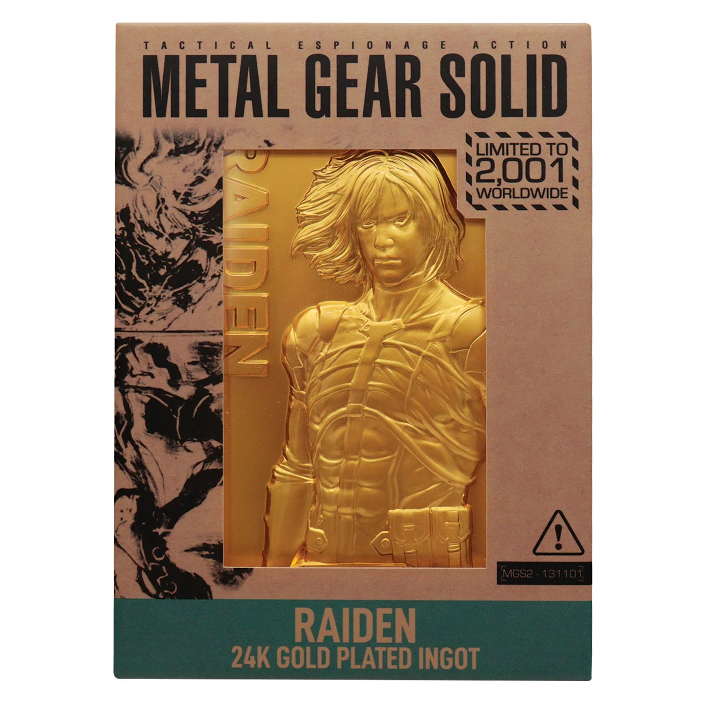 Official Metal Gear Solid 2 - 24k Gold Plated Raiden Ingot