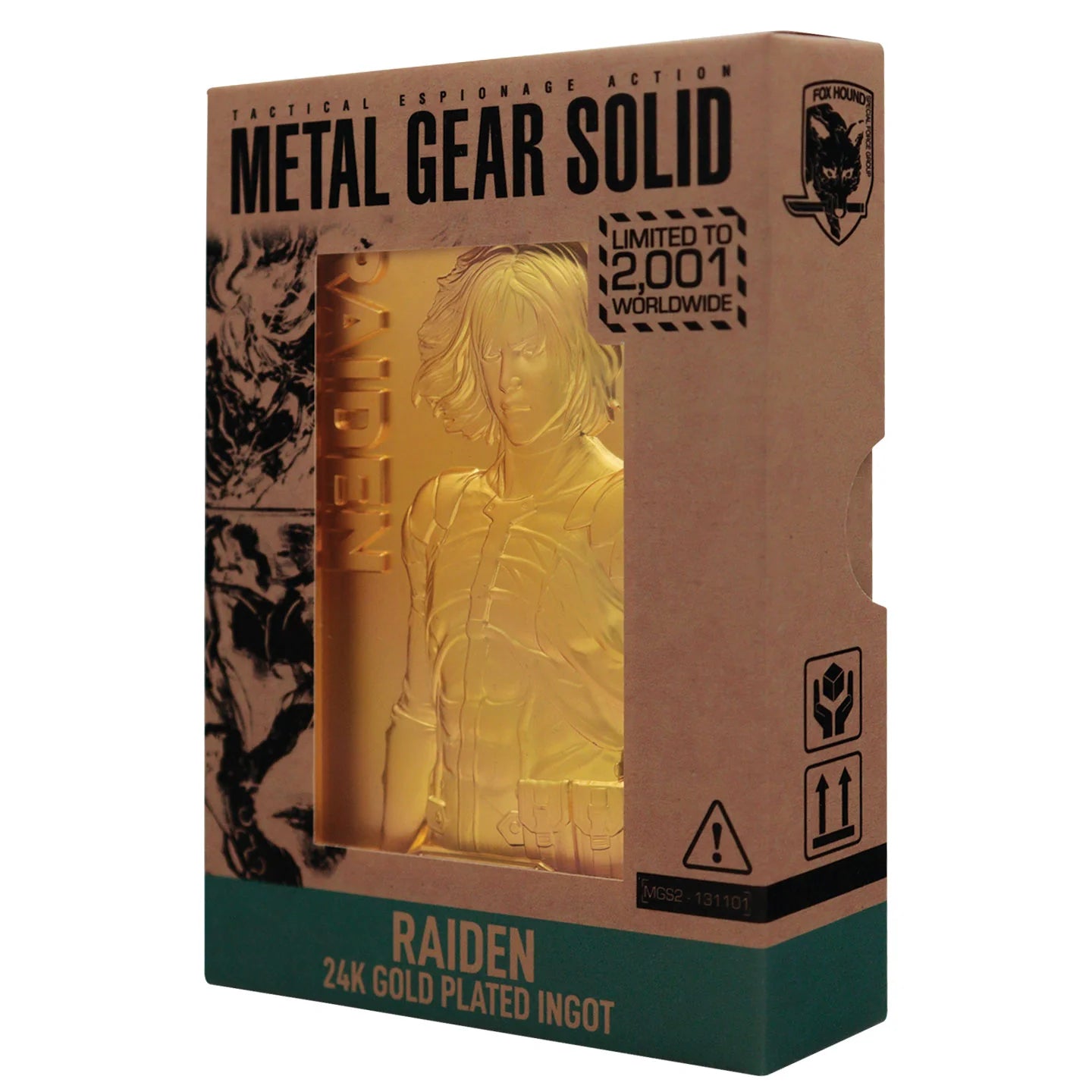 Official Metal Gear Solid 2 - 24k Gold Plated Raiden Ingot