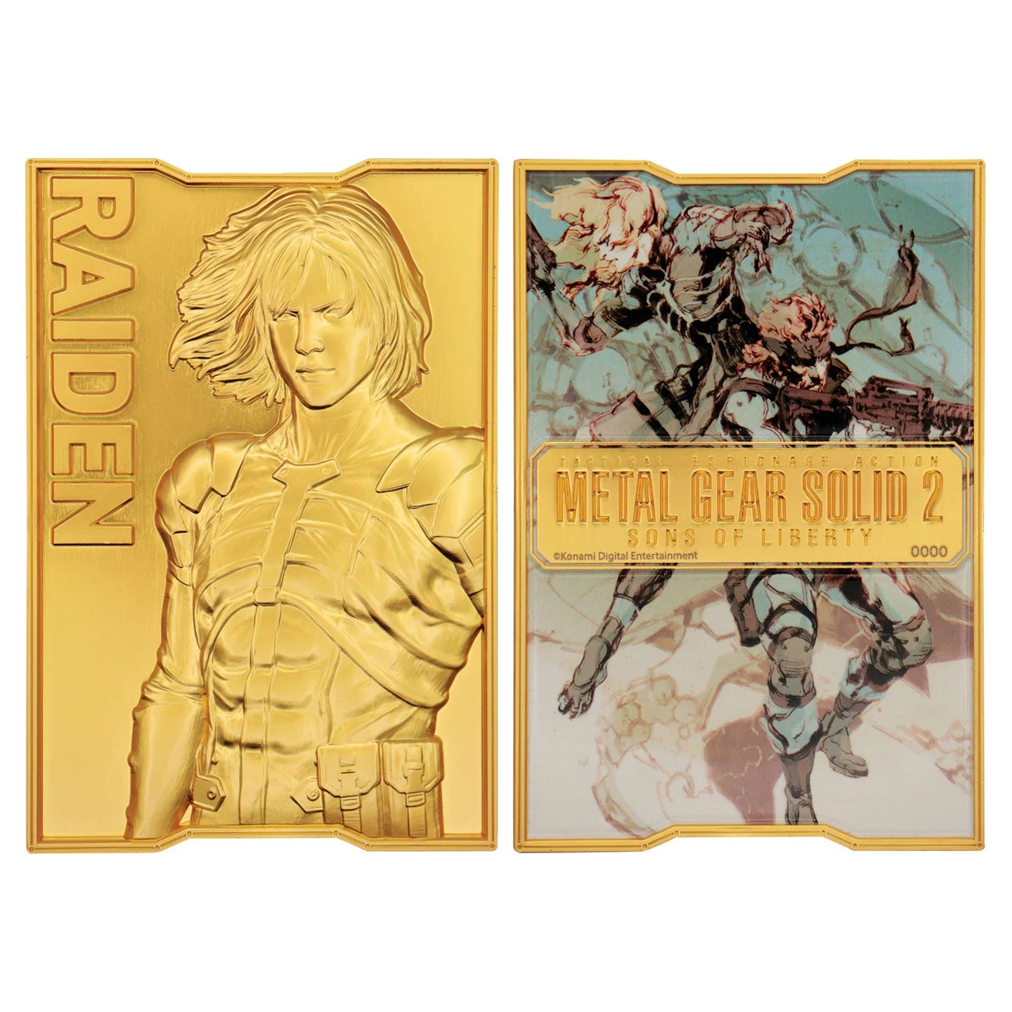 Official Metal Gear Solid 2 - 24k Gold Plated Raiden Ingot
