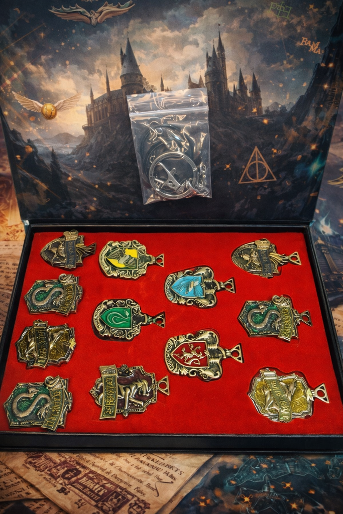 Harry Potter Metal Necklace & Keychain Collection Box 12pcs