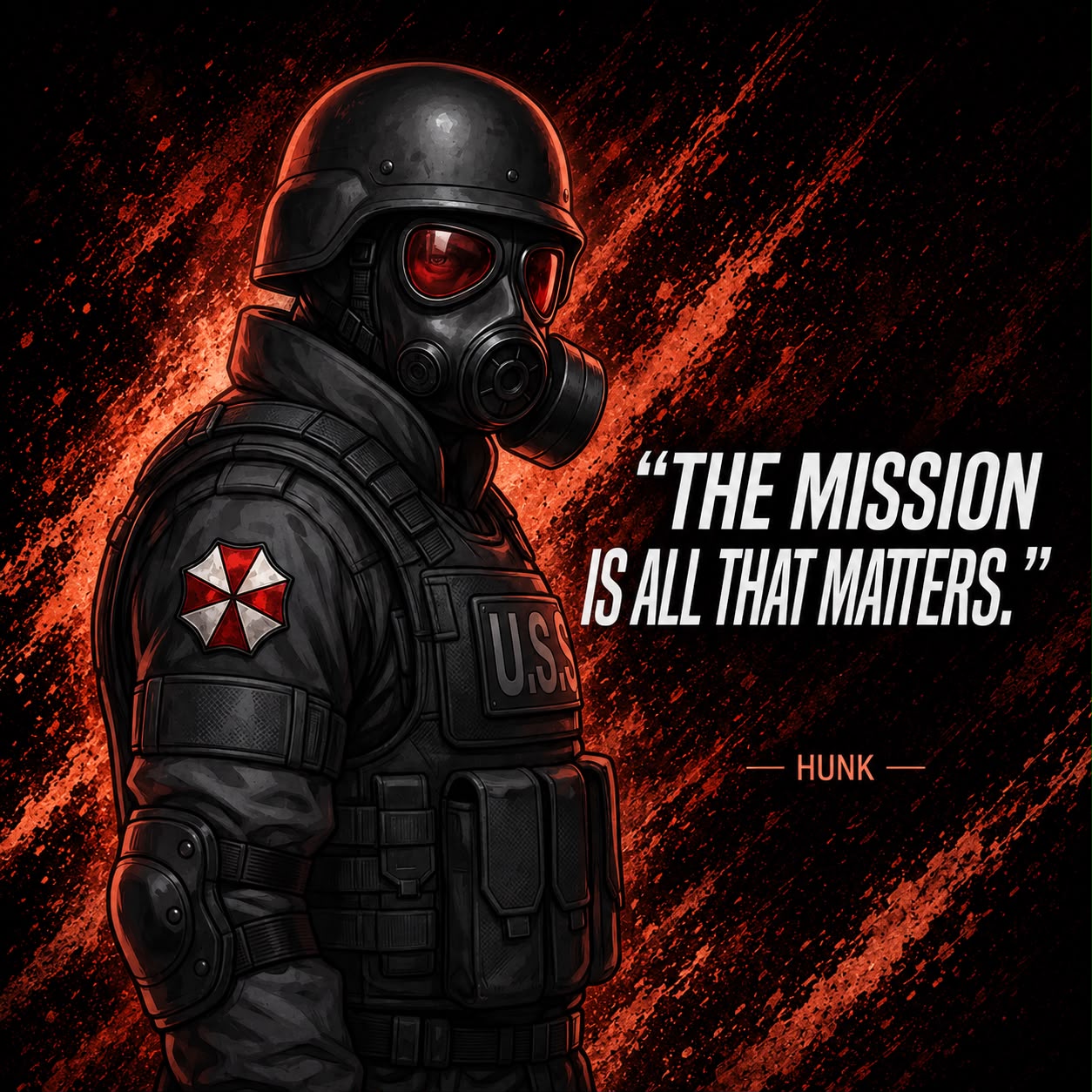 [Horror] Resident Evil Hunk Frameless Art Painting on Acrylic Sheet (30x30cm)
