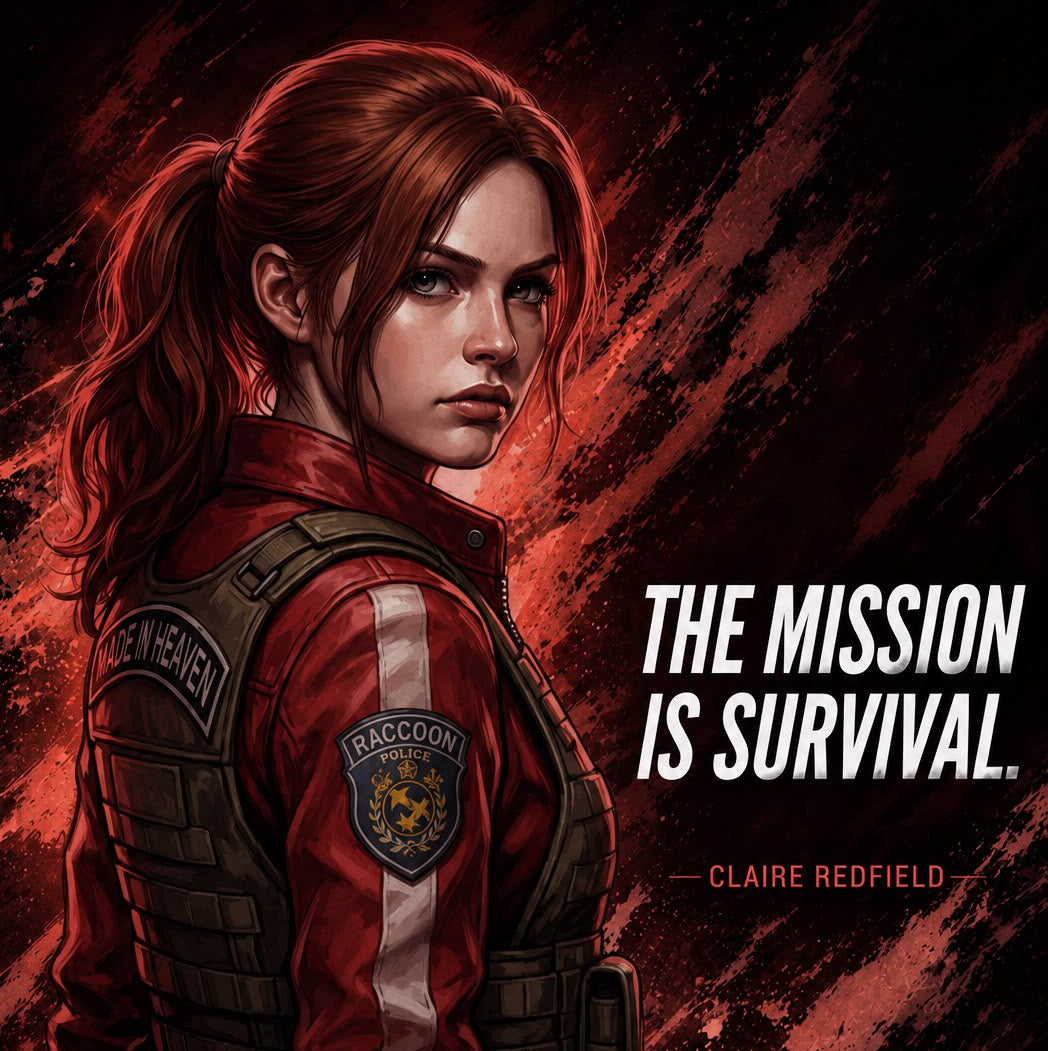 [Horror] Resident Evil Claire Redfield Frameless Art Painting on Acrylic Sheet (30x30cm)