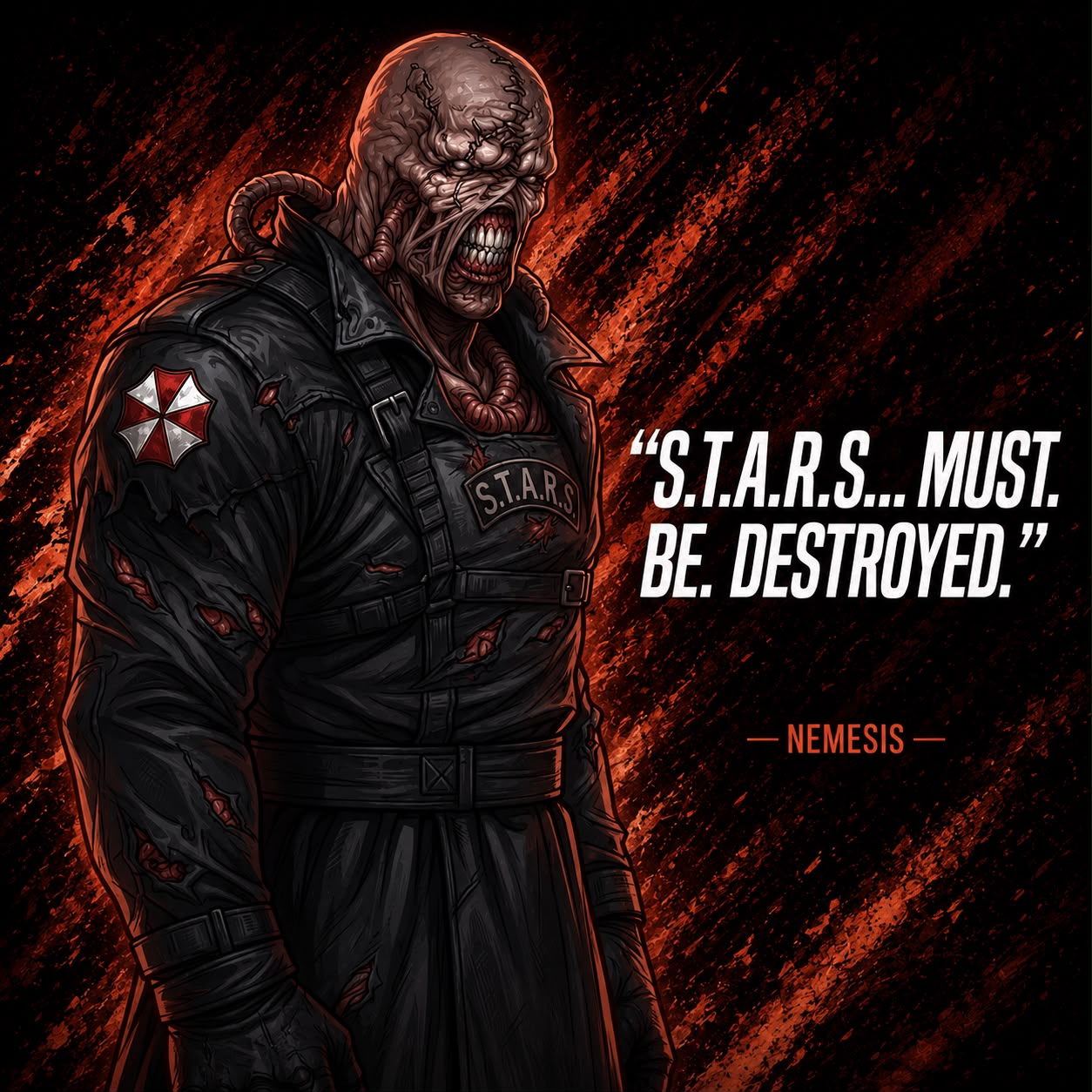 [Horror] Resident Evil Namesis Frameless Art Painting on Acrylic Sheet (30x30cm)