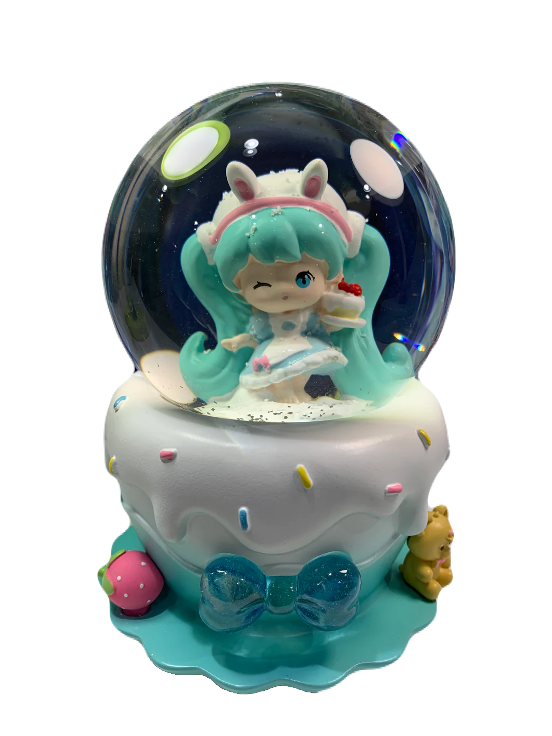 Hatsune Miku Musical Snow Globe 3D Crystal Ball, Music Box with Colorful LED Light (17cm)
