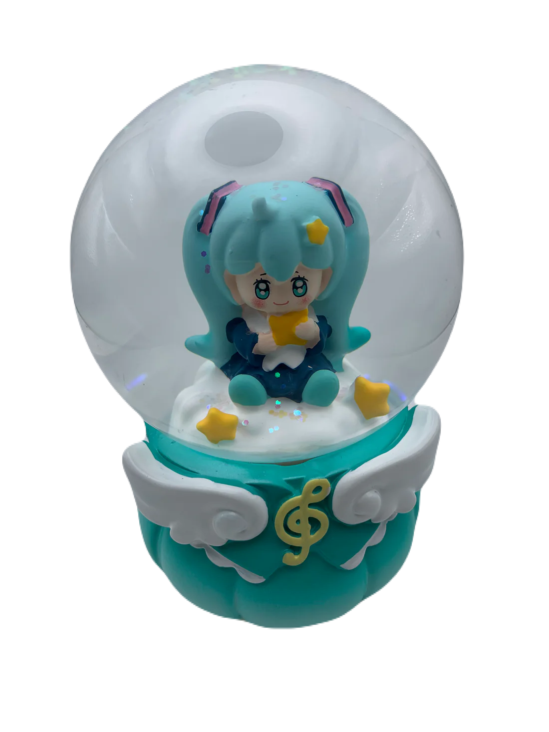 Hatsune Miku Musical Snow Globe 3D Crystal Ball, Music Box with Colorful LED Light (13cm)