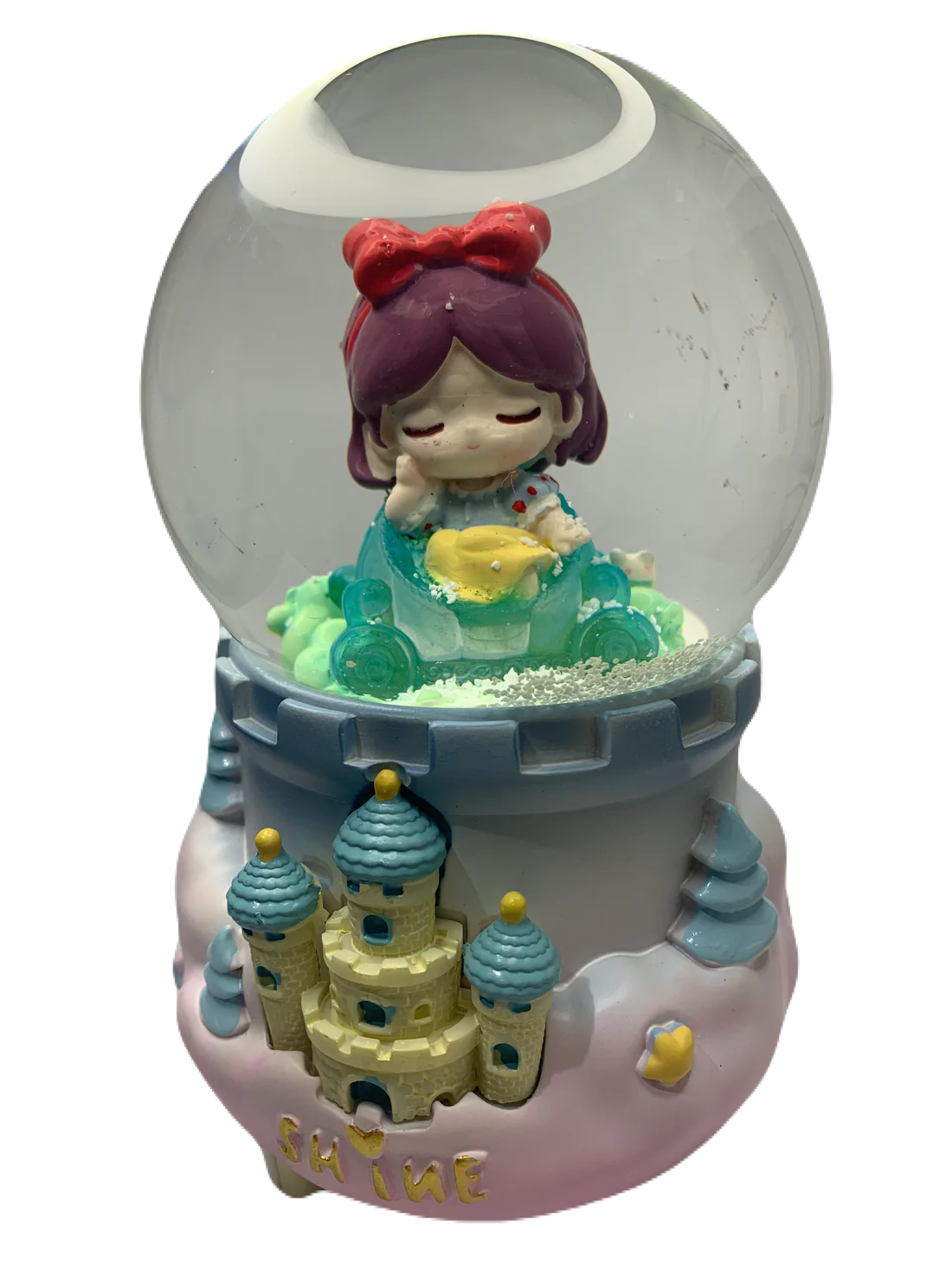 Disney Snow White Musical Snow Globe 3D Crystal Ball, Music Box with Colorful LED Light (17cm)