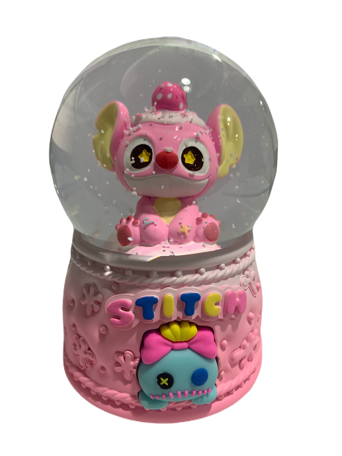 Disney Lilo & Stitch: Pink Stitch Snow Globe 3D Crystal Ball With Colorful LED Light (13cm)
