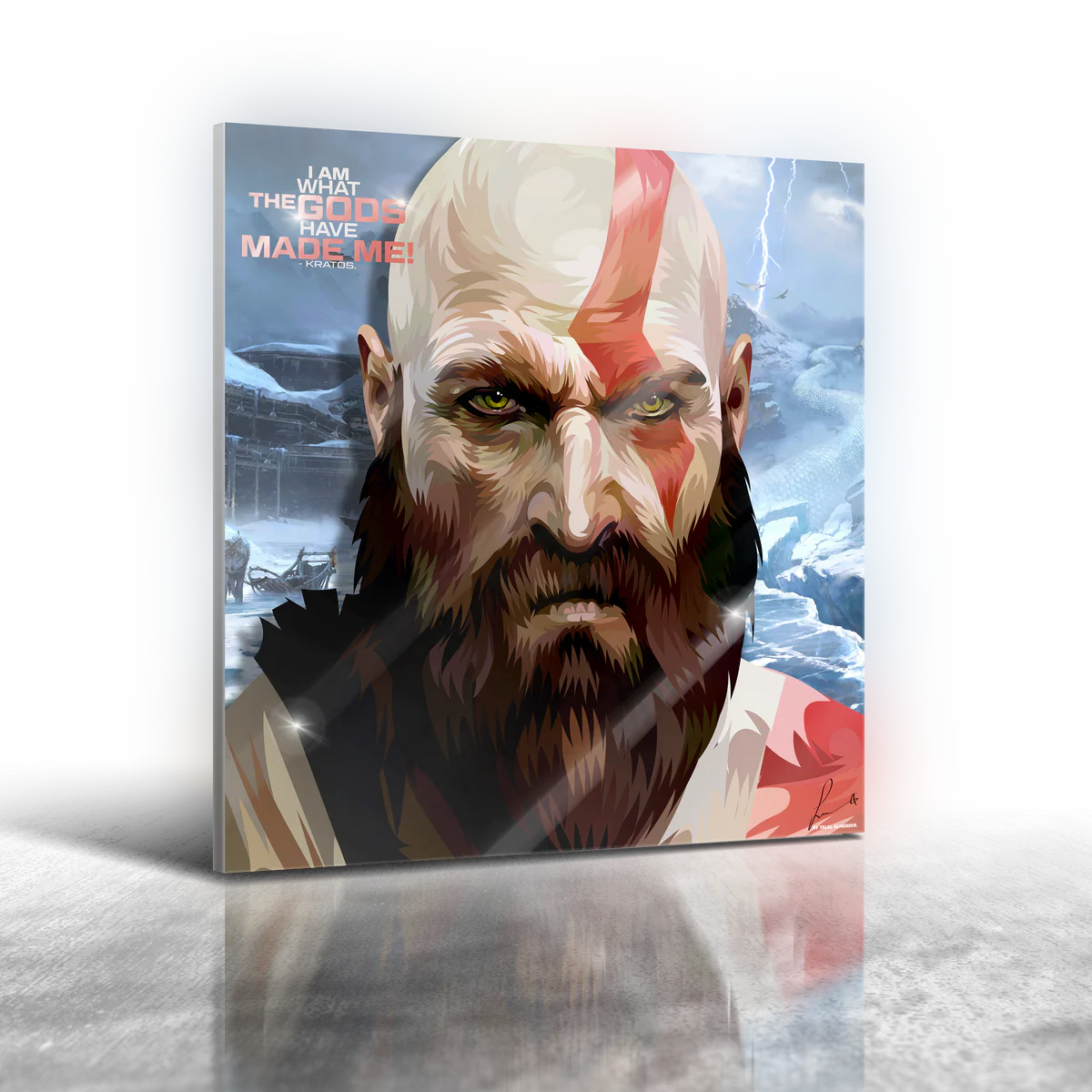 God Of War Kratos Frameless Art Painting (30*30cm)