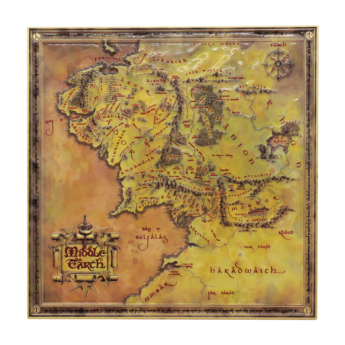 Official The Lord of the Rings - Limited Edition Metal Map of Middle-Earth