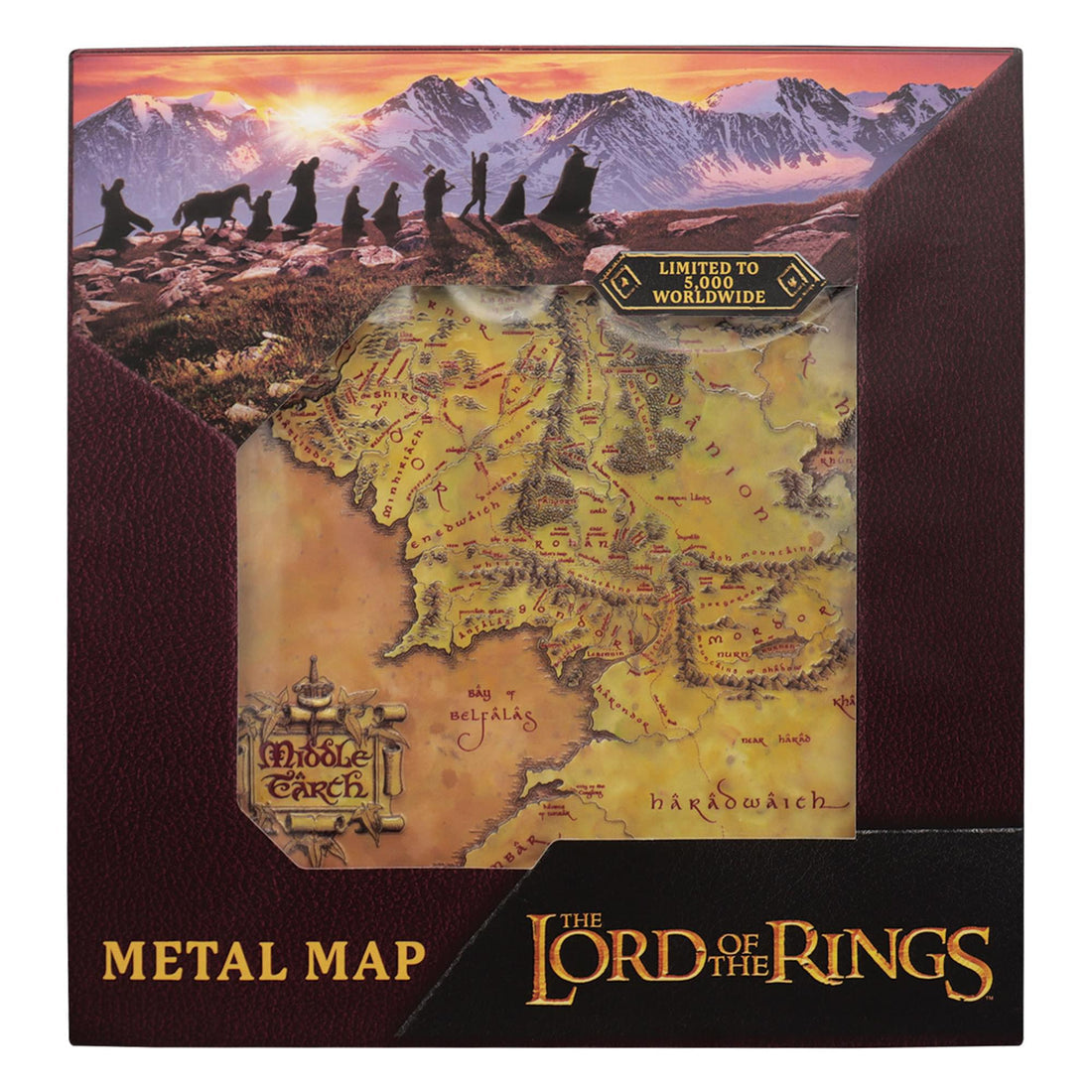 Official The Lord of the Rings - Limited Edition Metal Map of Middle-Earth