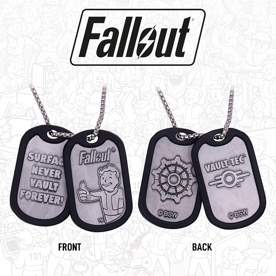 Official Fallout Vault-Tec Metal Dog Tags Necklece