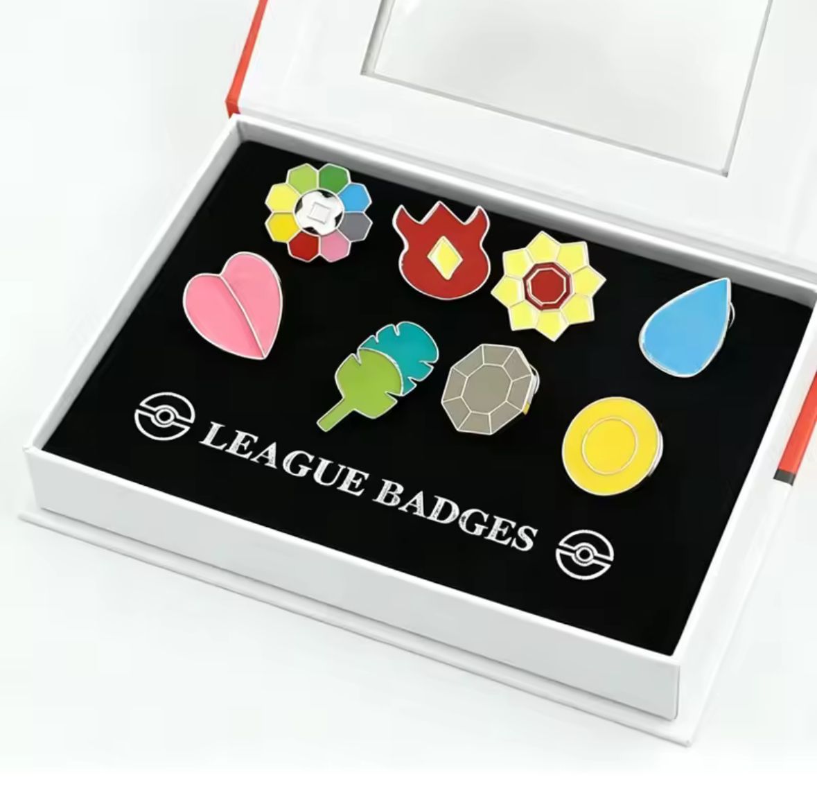 Anime Pokemon League Badges Pin Set
