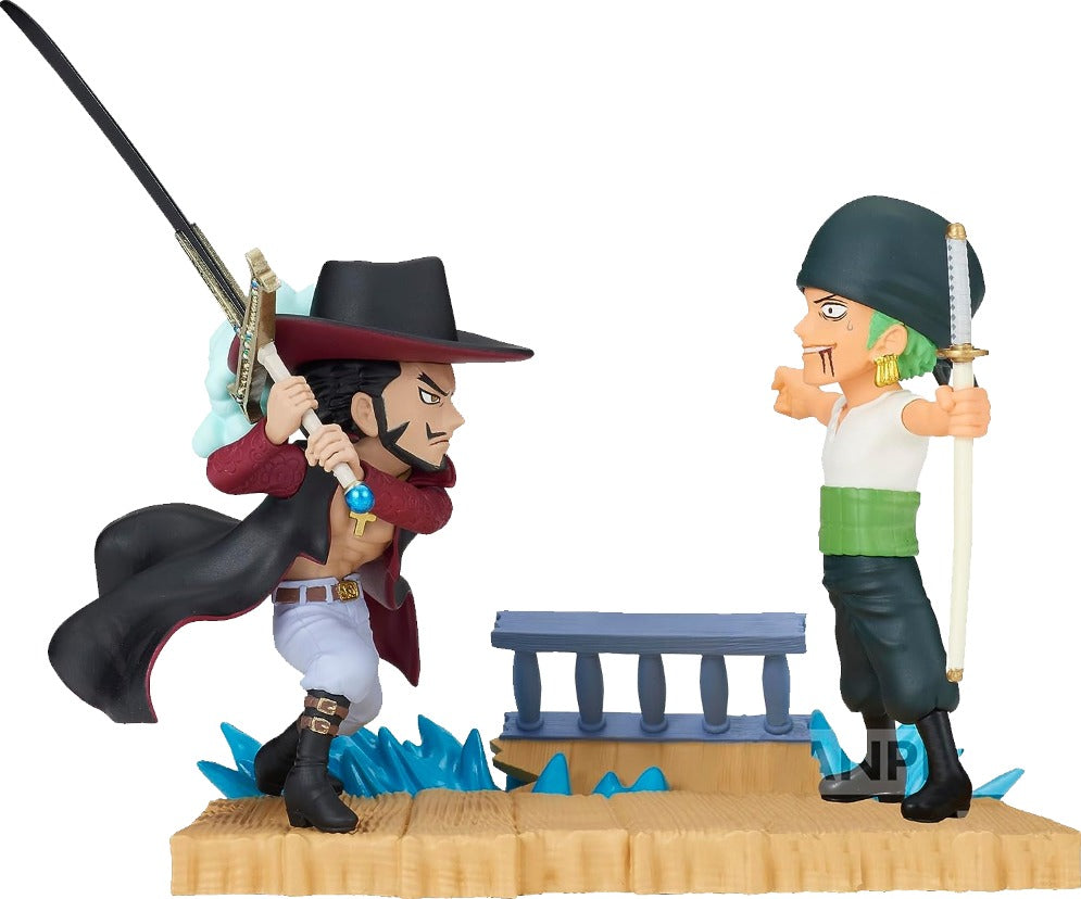 Banpresto Anime One Piece Roronoa Zoro vs Dracule Mihawk Figure (7cm)