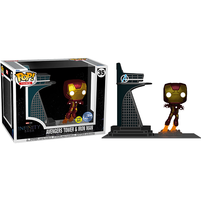 Funko pop Marvel Avengers: Infinity Saga - Avengers Tower & Iron Man Glow-in-the-Dark