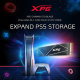 XPG ADATA Internal solid state drive GAMMIX S70 Blade, 2TB PCIe Gen4x4 M.2 2280 SSD black – heat sink – 3D graphics processing h