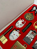 Anime Demon Slayer Metal Necklace & Keychain Collection Box 15pcs