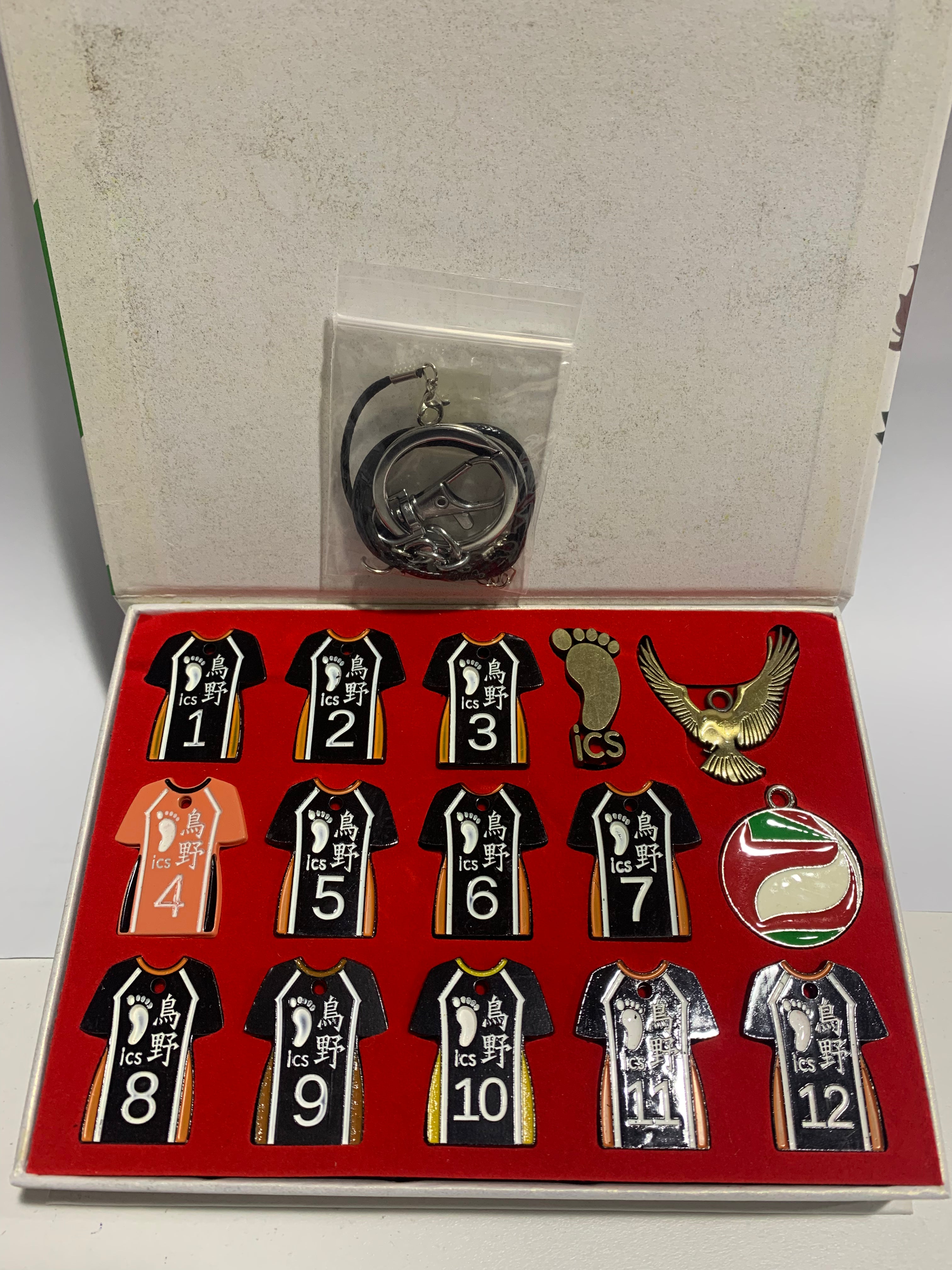 Anime Haikyu Metal Necklace & Keychain Collection Box 15pcs