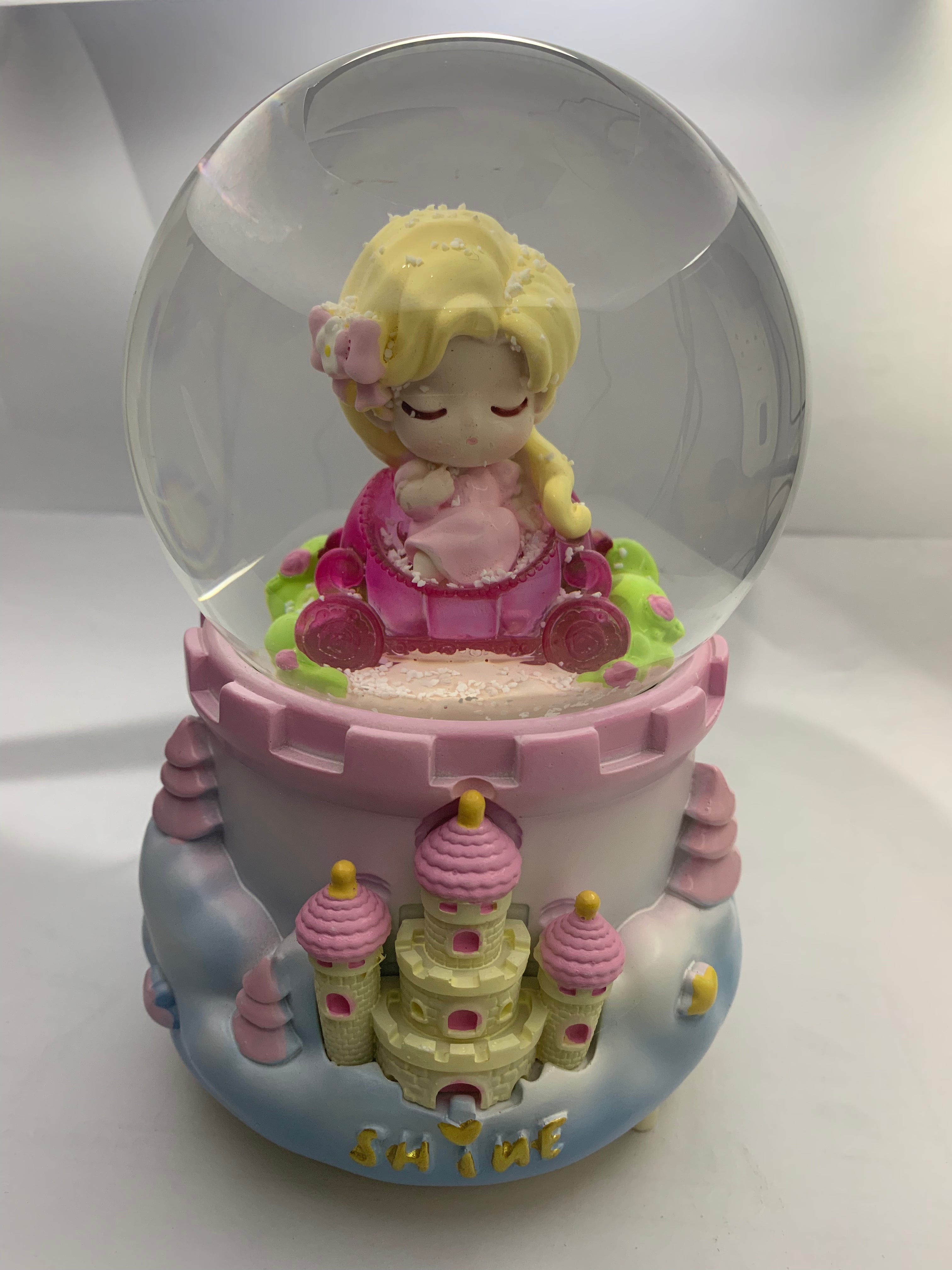 Disney Rapunzel Musical Snow Globe 3D Crystal Ball, Music Box with Colorful LED Light (17cm)