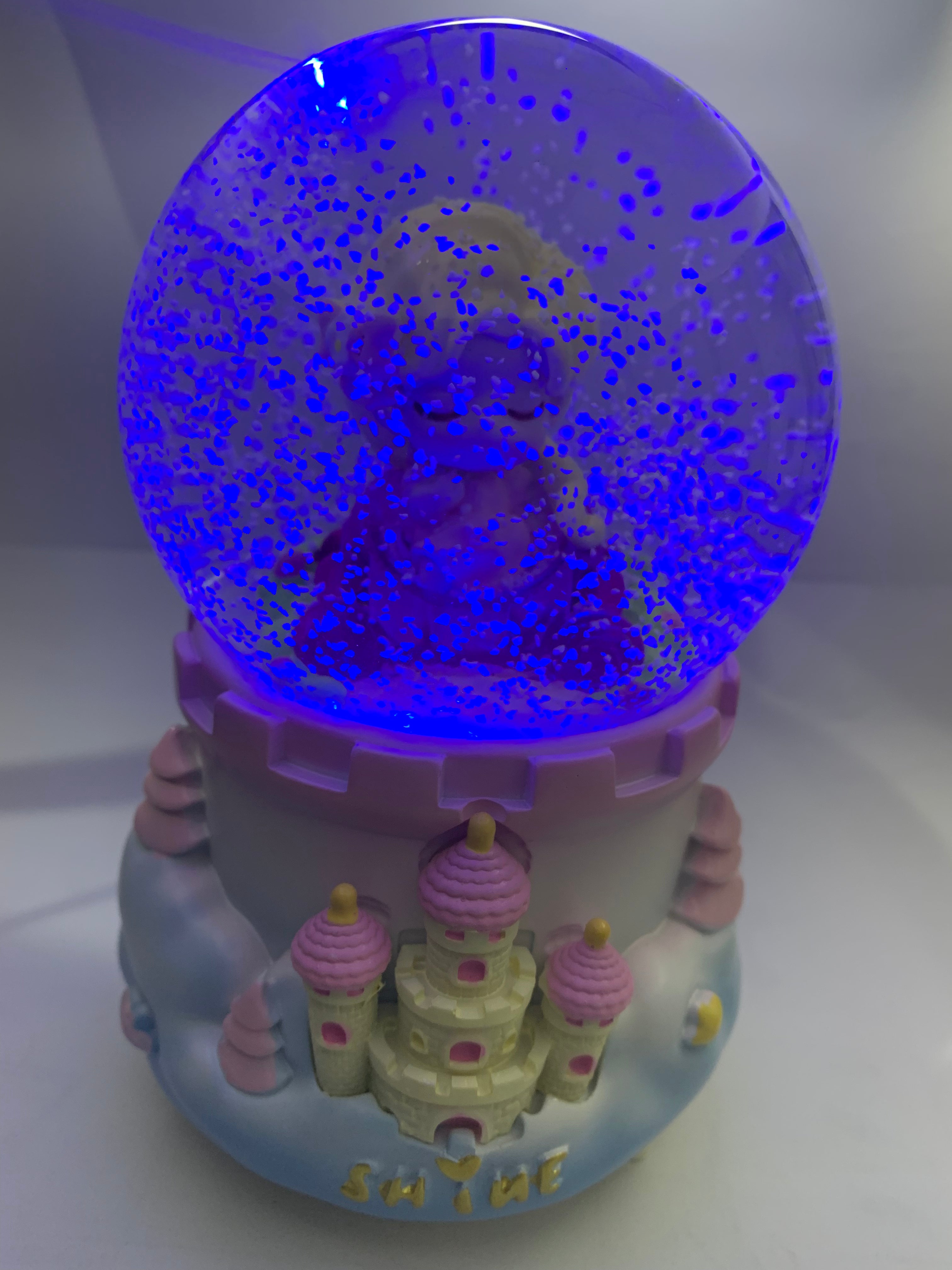 Disney Rapunzel Musical Snow Globe 3D Crystal Ball, Music Box with Colorful LED Light (17cm)