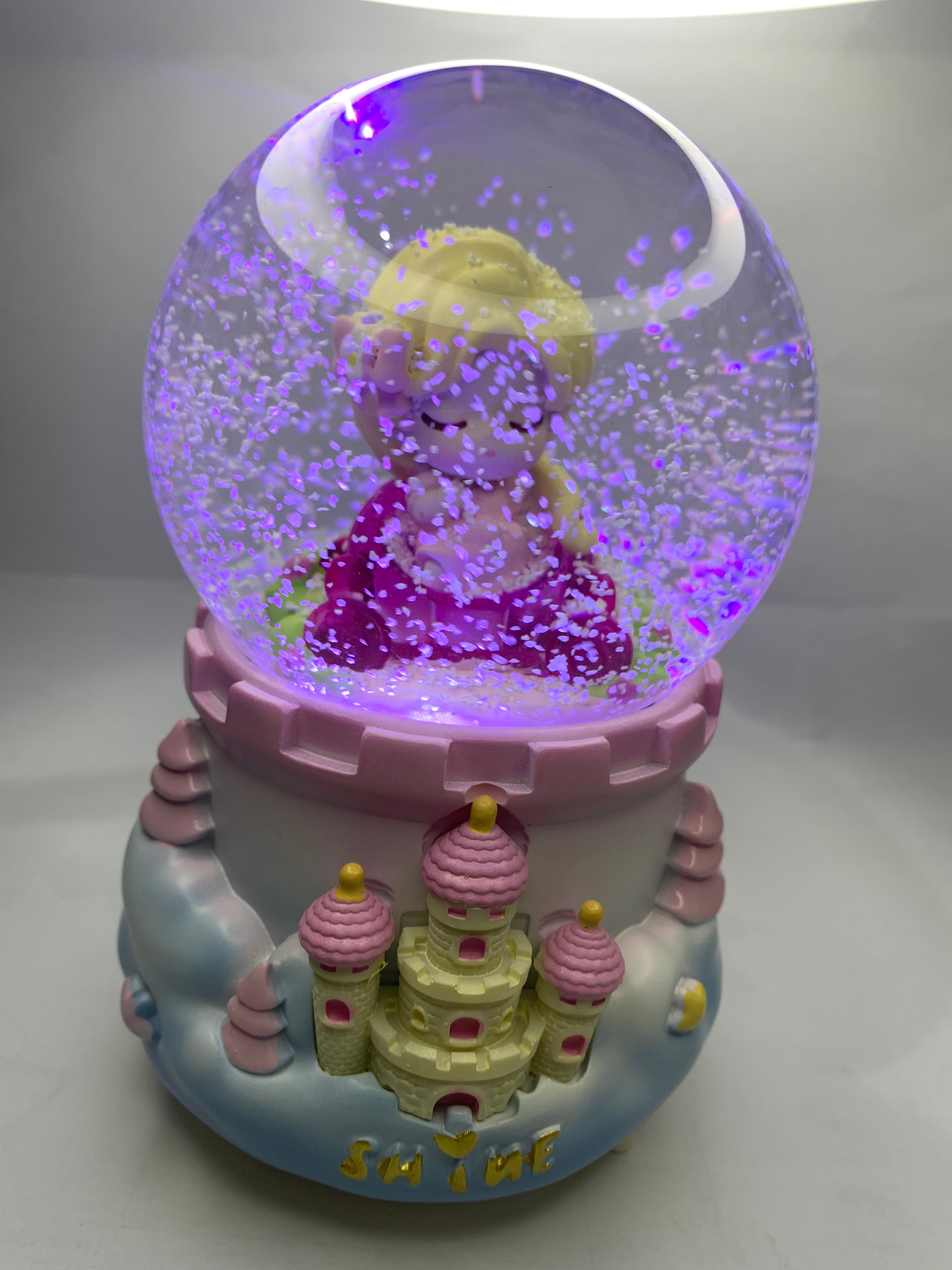 Disney Rapunzel Musical Snow Globe 3D Crystal Ball, Music Box with Colorful LED Light (17cm)