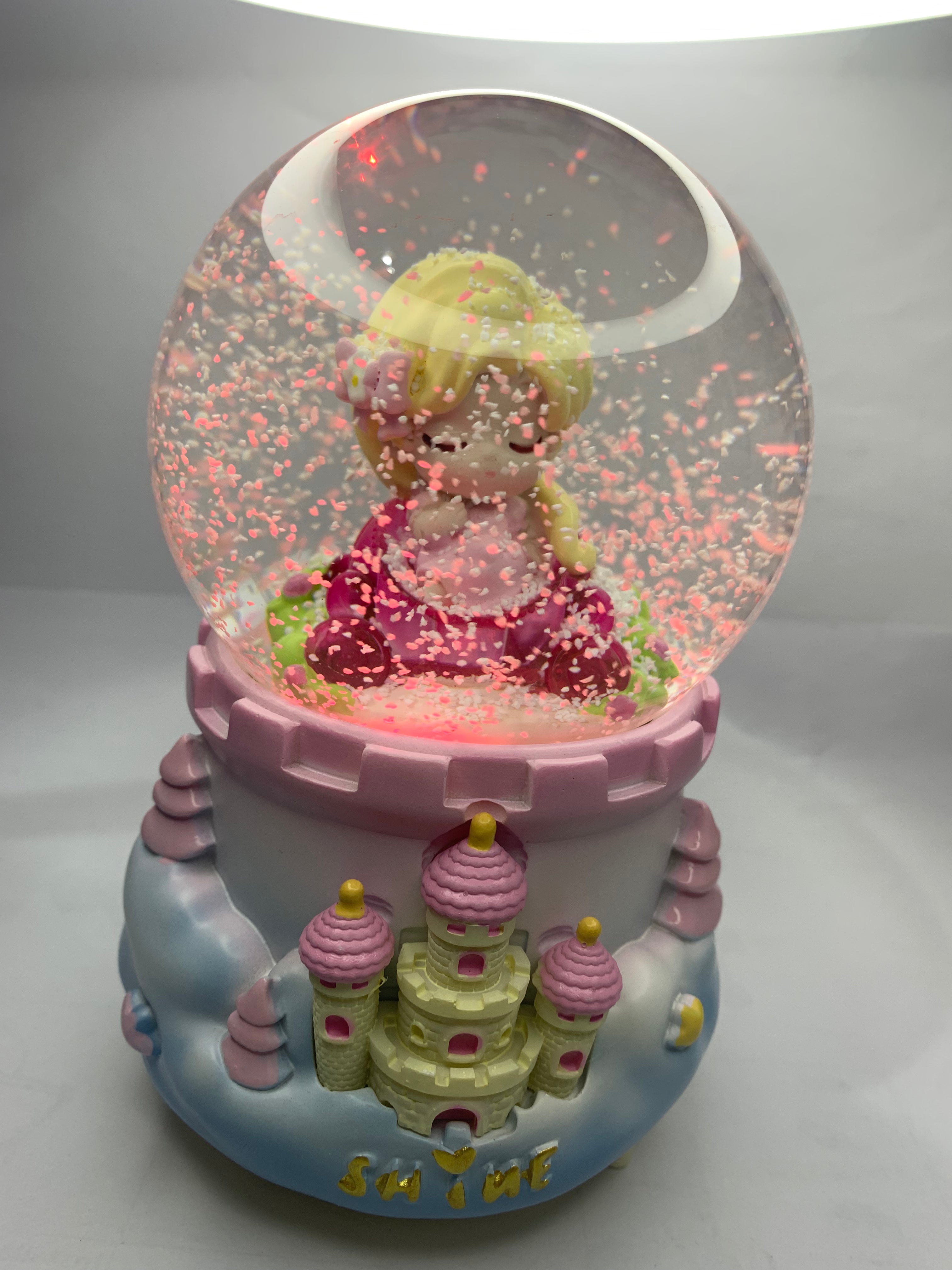 Disney Rapunzel Musical Snow Globe 3D Crystal Ball, Music Box with Colorful LED Light (17cm)