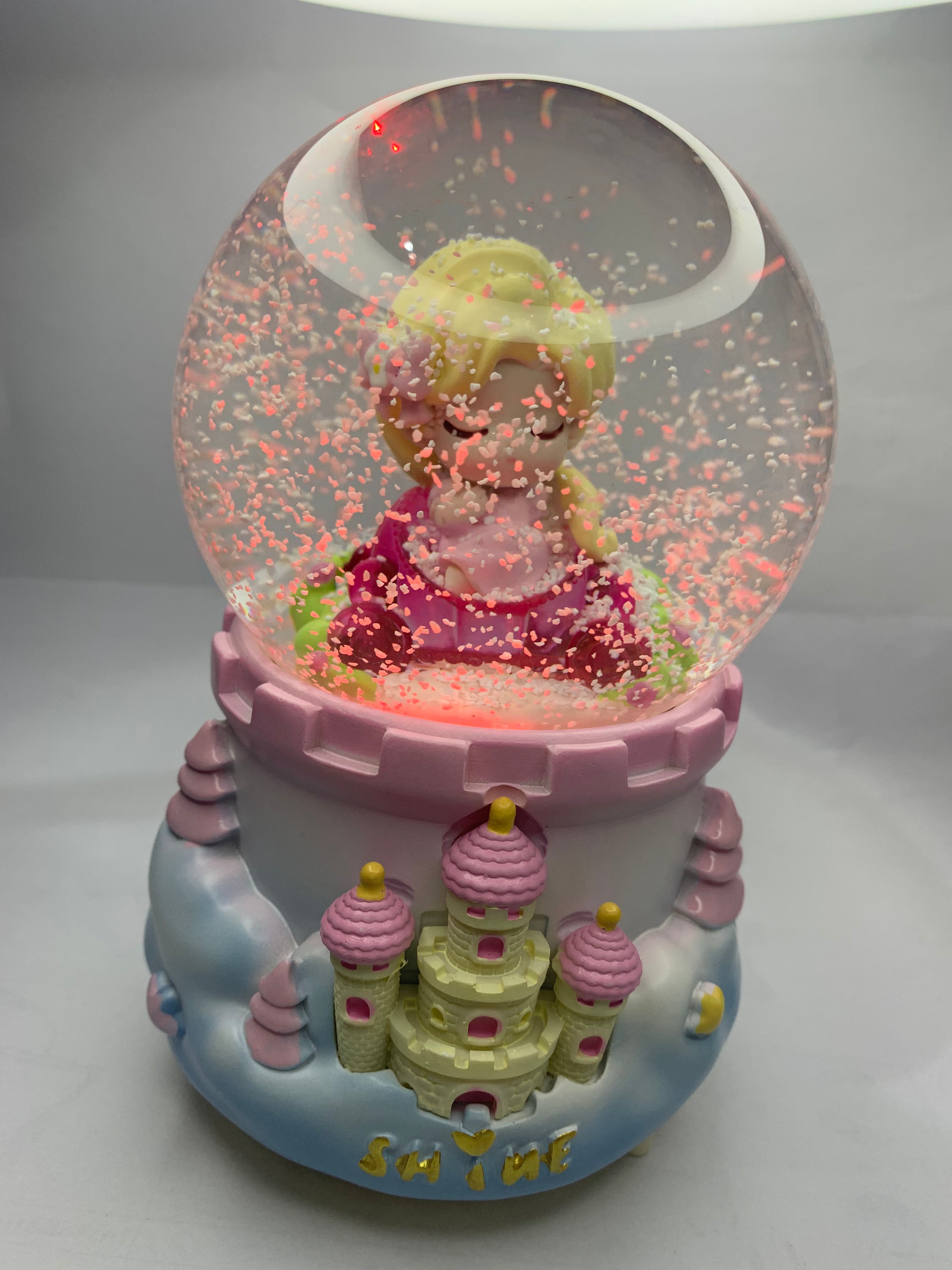Disney Rapunzel Musical Snow Globe 3D Crystal Ball, Music Box with Colorful LED Light (17cm)