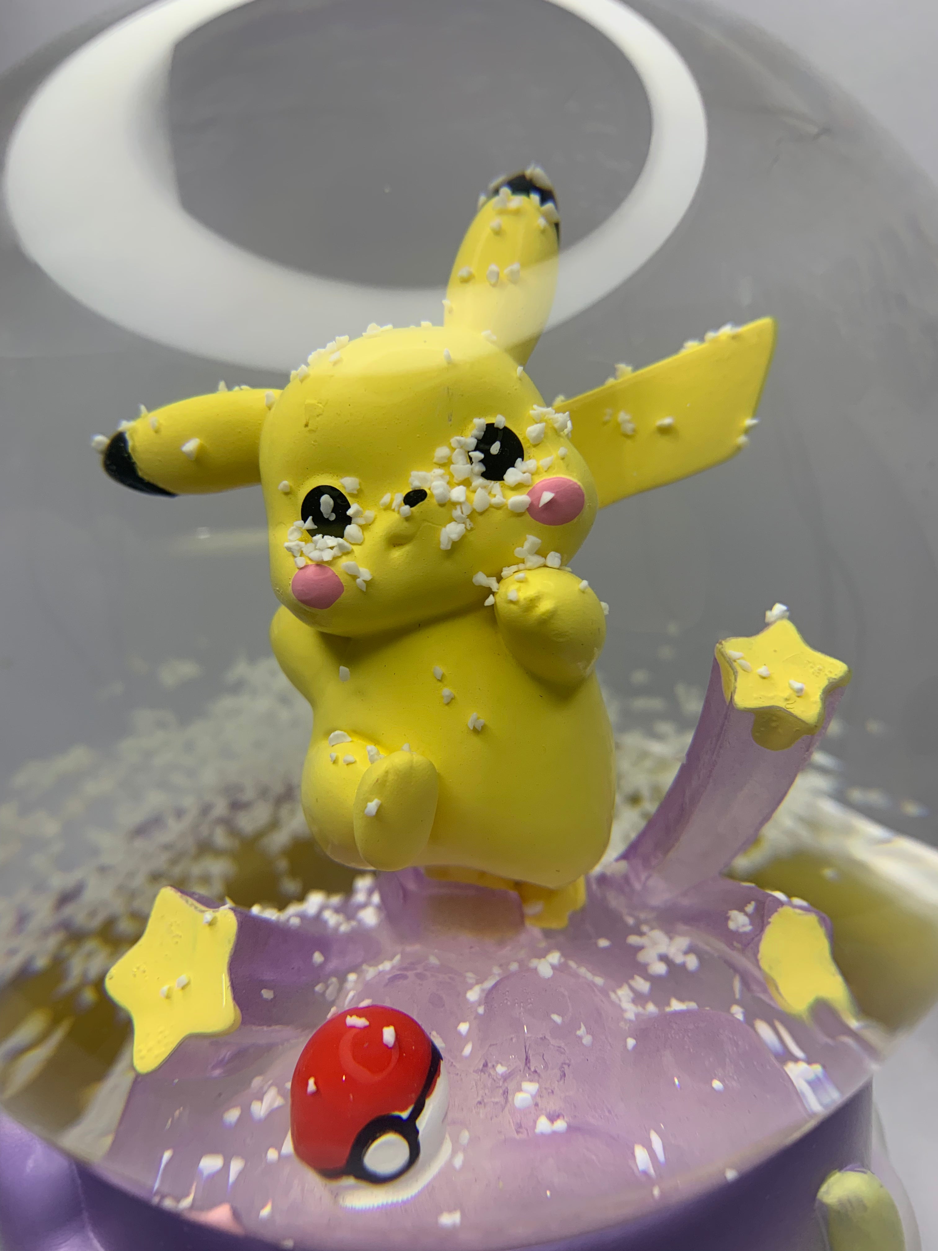 Pokemon Pikachu Musical Snow Globe 3D Crystal Ball, Music Box with Colorful LED Light (17cm)