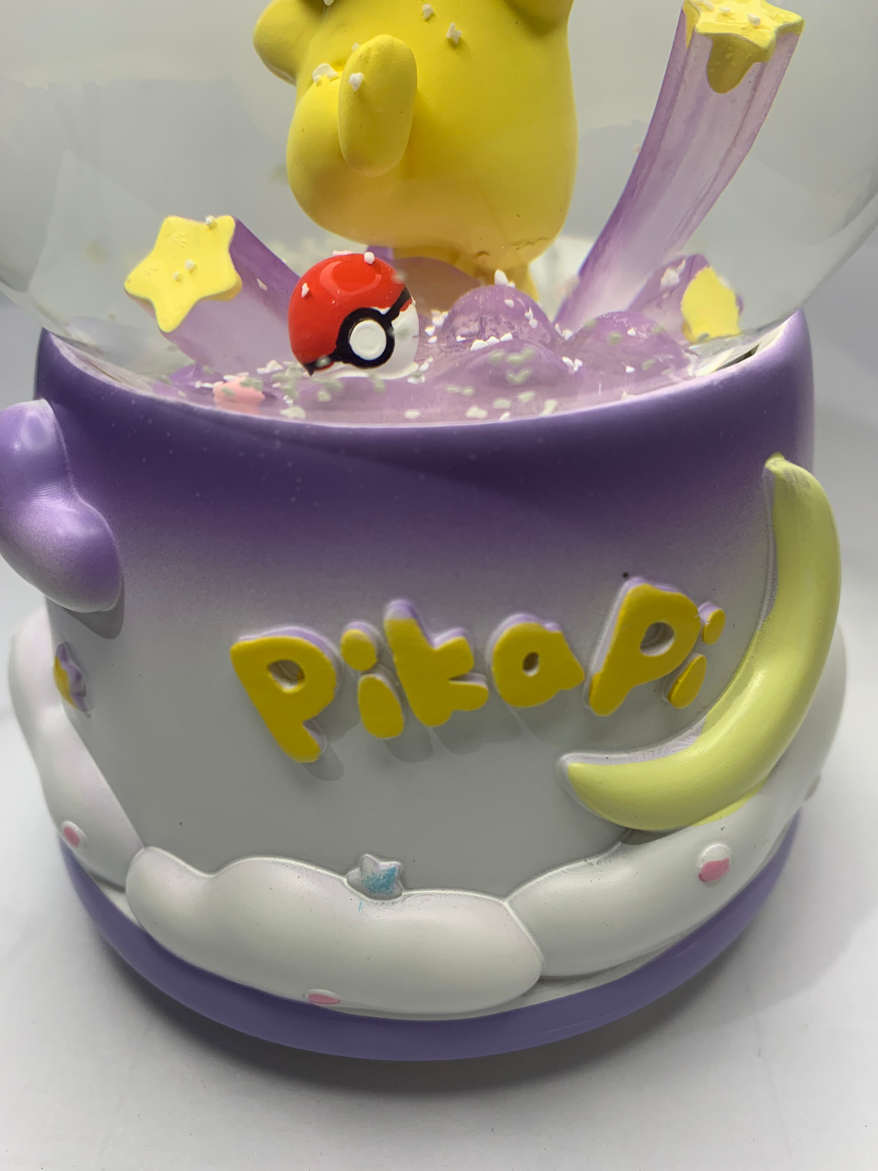 Pokemon Pikachu Musical Snow Globe 3D Crystal Ball, Music Box with Colorful LED Light (17cm)