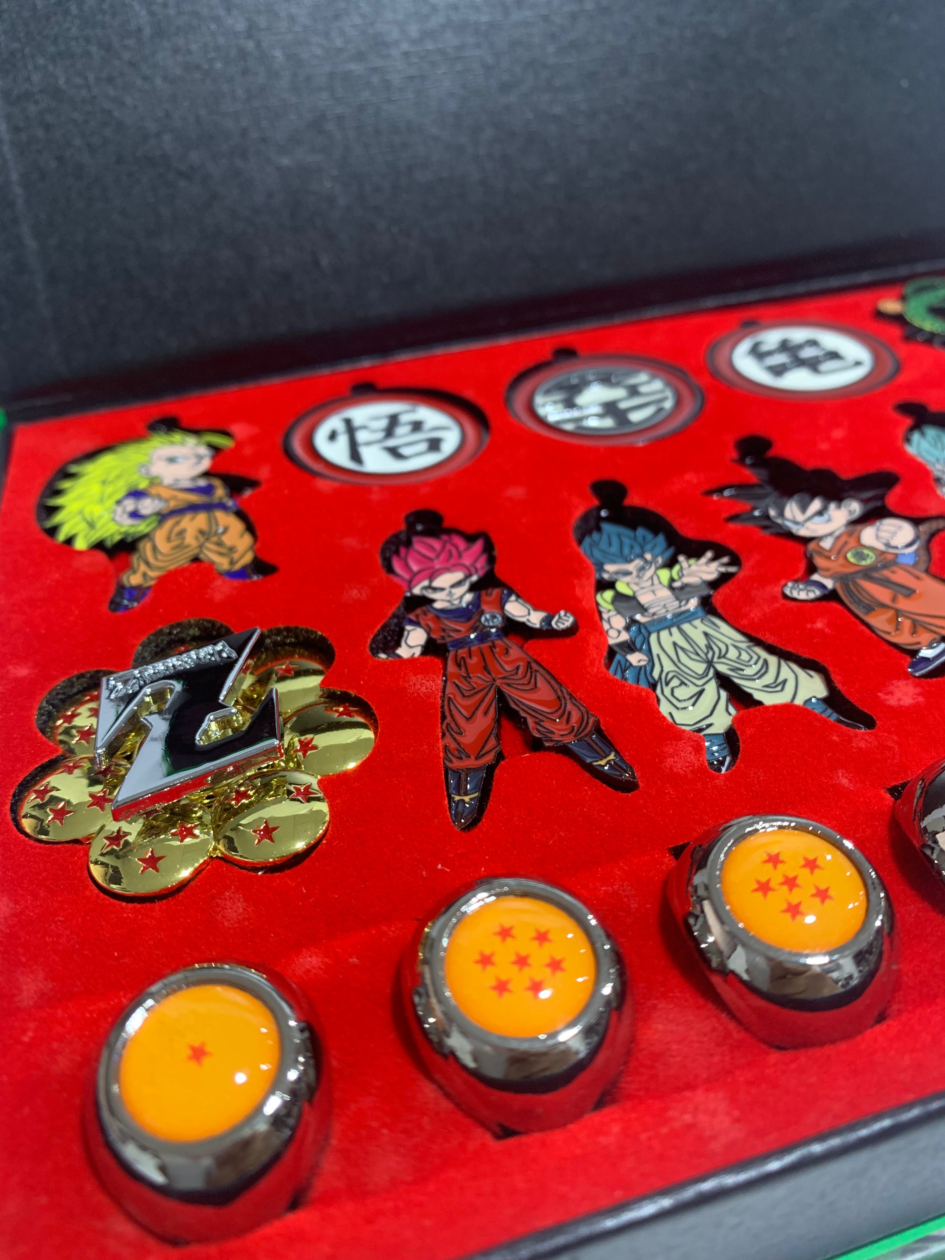 Anime Dragon Ball Metal Necklace & Keychain Collection Box 18pcs