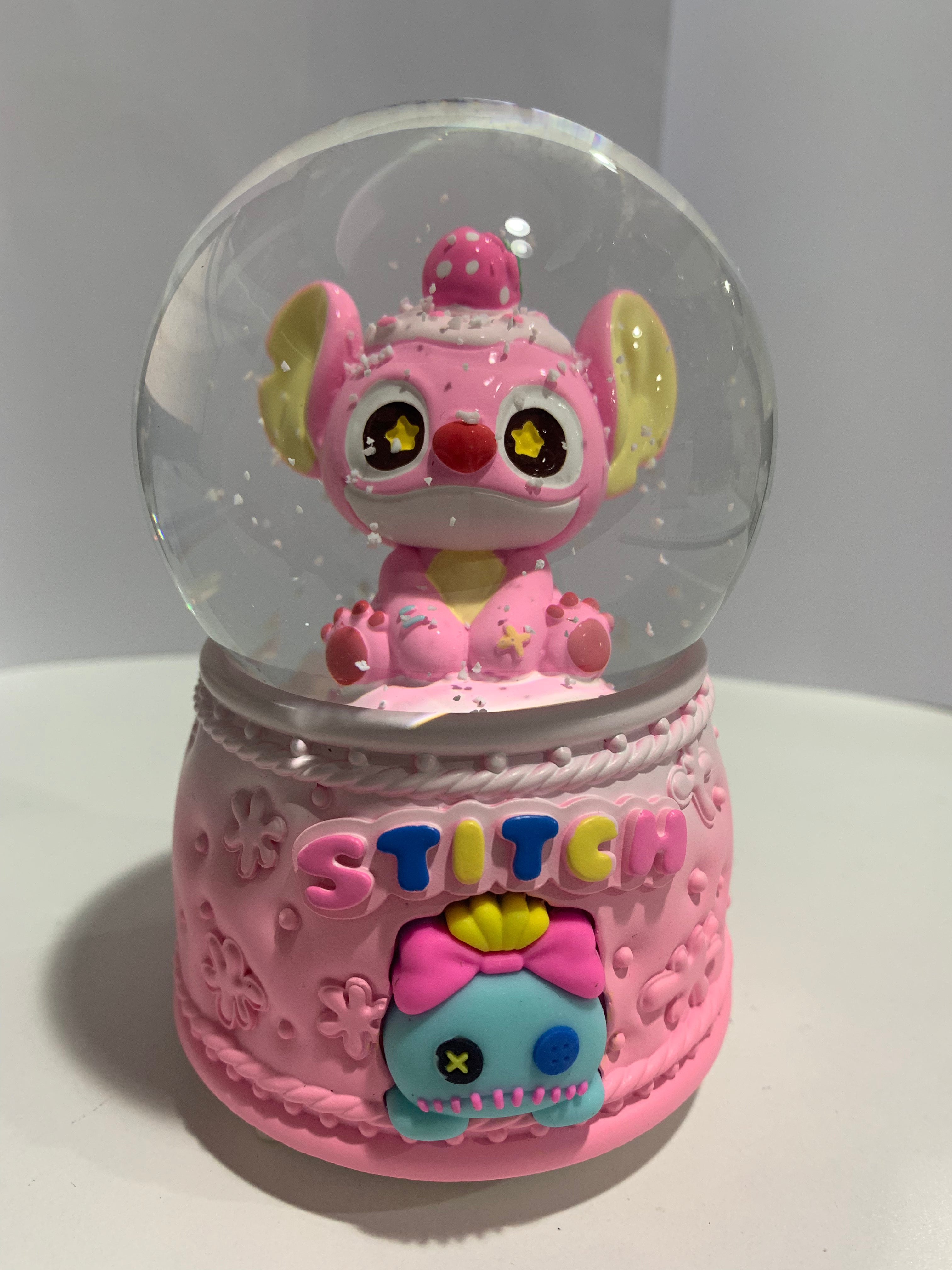 Disney Lilo & Stitch: Pink Stitch Snow Globe 3D Crystal Ball With Colorful LED Light (13cm)