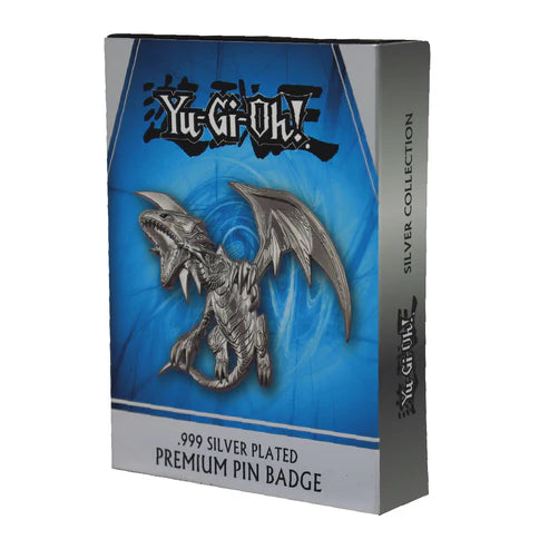 Official Yu-Gi-Oh! Limited Edition Blue Eyes White Dragon .999 Silver Plated XL Pin Badge