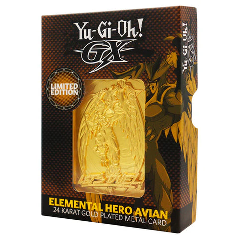 Official Yu-Gi-Oh! GX Elemental Hero Avian 24K Gold Plated Ingot (Limited to 2000)