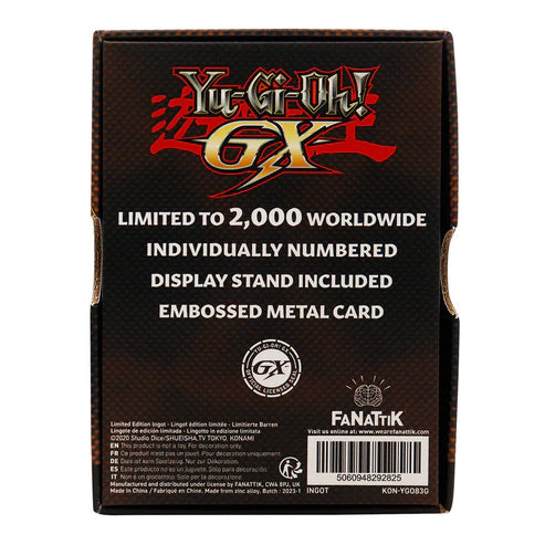 Official Yu-Gi-Oh! GX Elemental Hero Neos 24k Gold Plated Ingot (Limited to 2000)