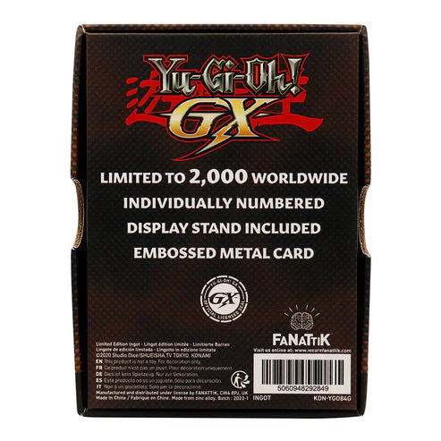Official Yu-Gi-Oh! GX Elemental Hero Burstinatrix 24k Gold Plated Ingot (Limited to 2000)