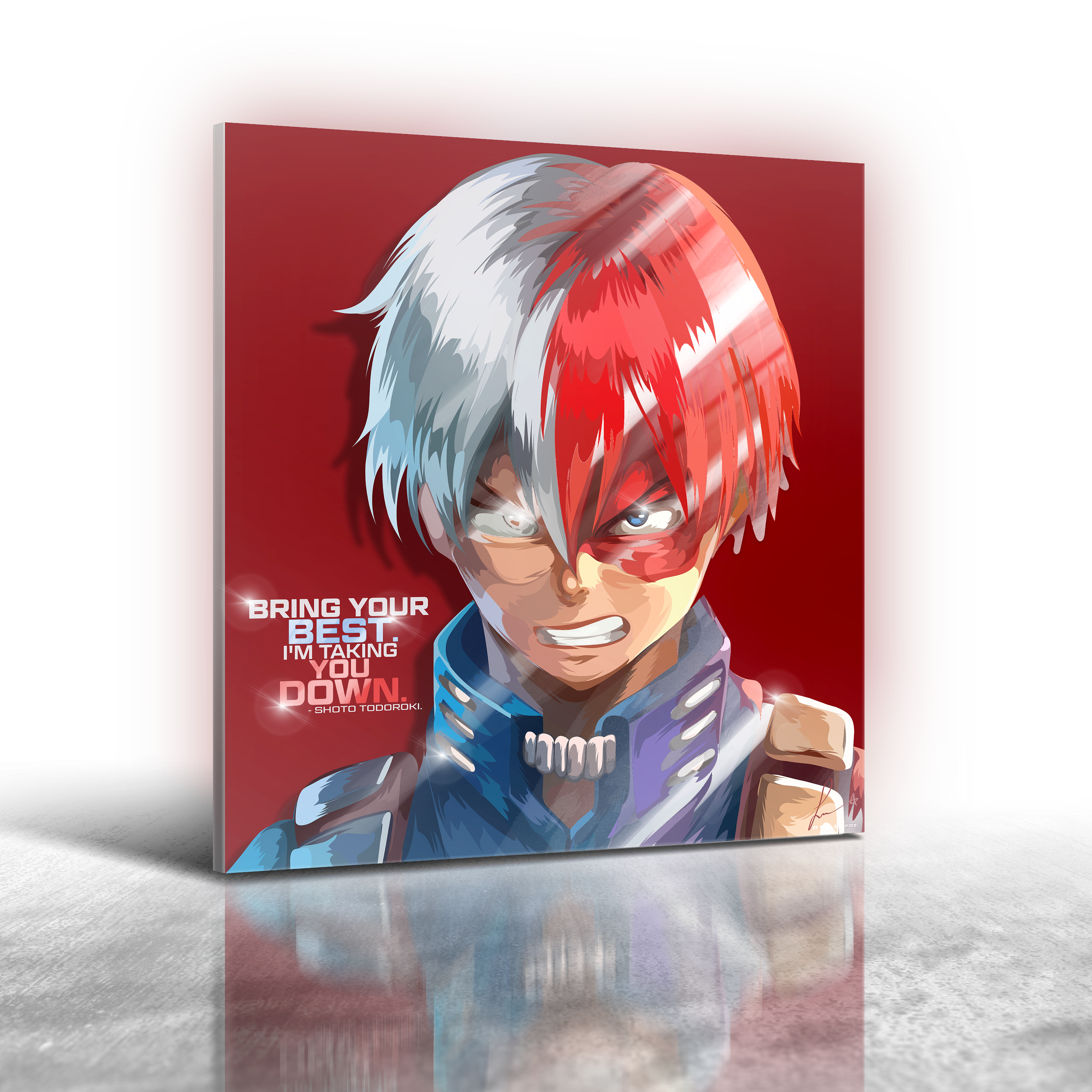 Anime My Hero Academia - Shoto Todoroki Frameless Art Painting (30x30cm)