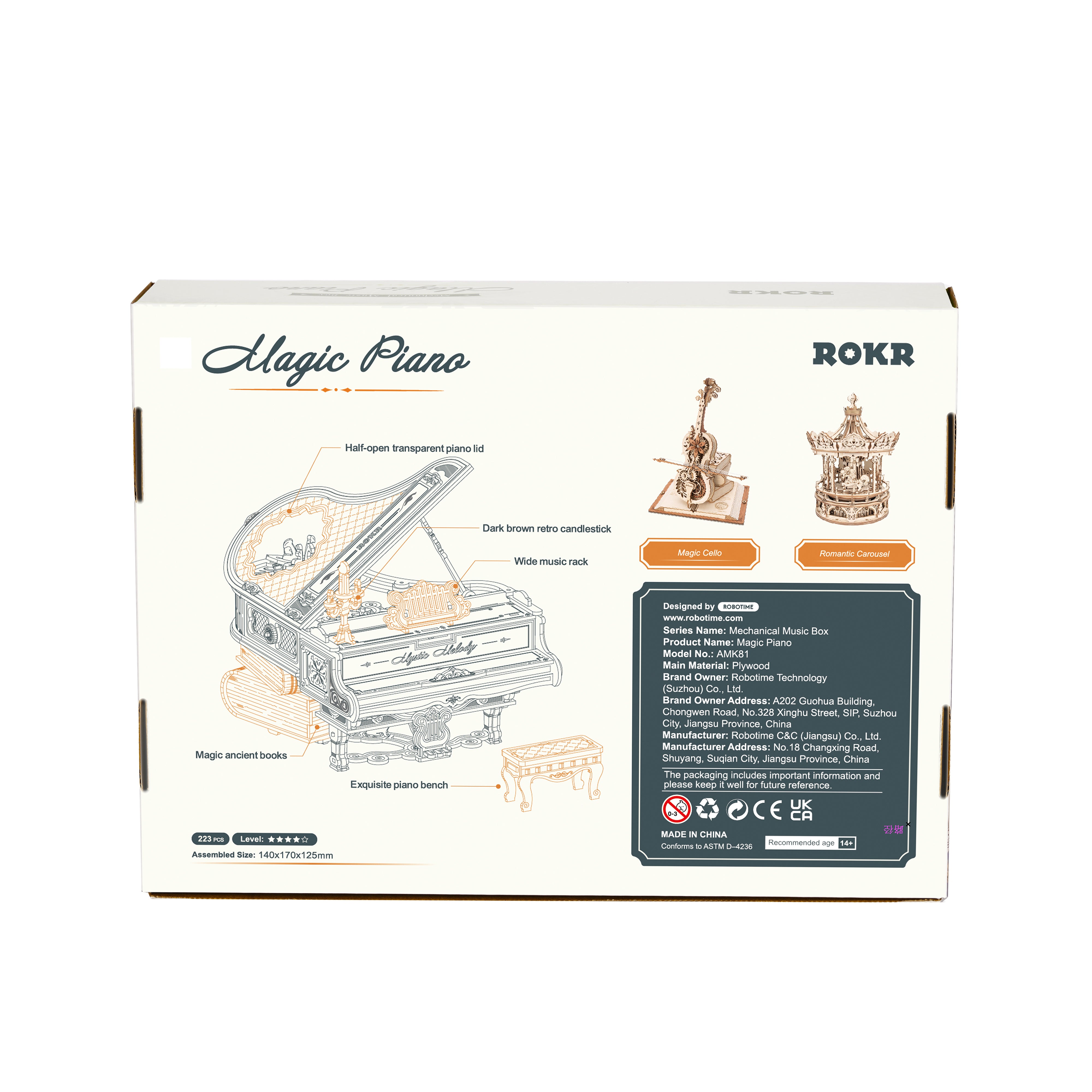 Magic Piano Mechanial Music Box 3D Wooden Puzzle