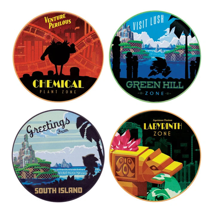 Official Sonic The Hedgehog – Set of 4 Location Coasters