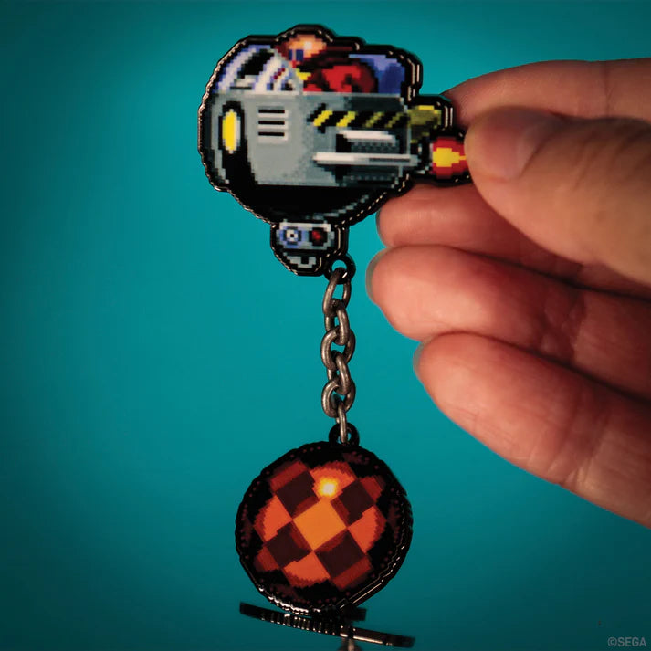 Official Sonic The Hedgehog – Dr. Eggman Egg Mobile Chained Pin Badge Limited to 5,000 Pieces