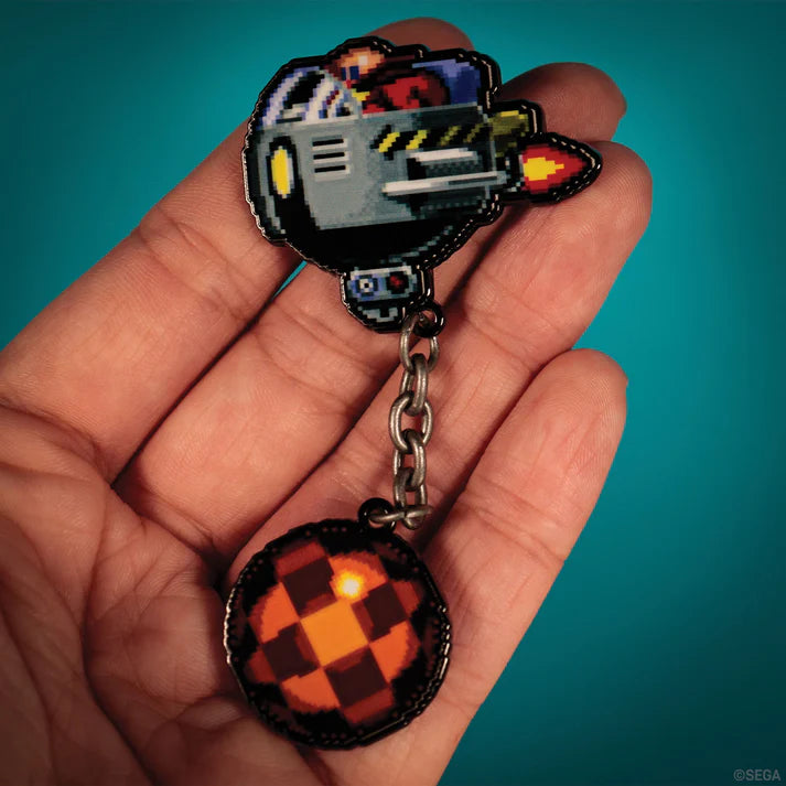 Official Sonic The Hedgehog – Dr. Eggman Egg Mobile Chained Pin Badge Limited to 5,000 Pieces