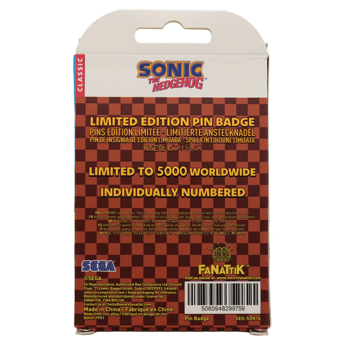 Official Sonic The Hedgehog – Dr. Eggman Egg Mobile Chained Pin Badge Limited to 5,000 Pieces