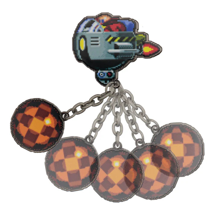 Official Sonic The Hedgehog – Dr. Eggman Egg Mobile Chained Pin Badge Limited to 5,000 Pieces