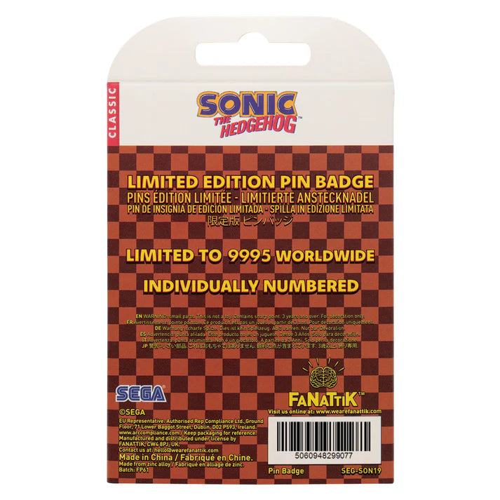 Official Sonic The Hedgehog – Limited Edition Moving Pin Badge Limited to 9,995 Pieces