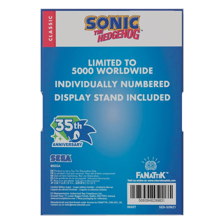 Official Sonic The Hedgehog – Stained Glass Window Style Ingot